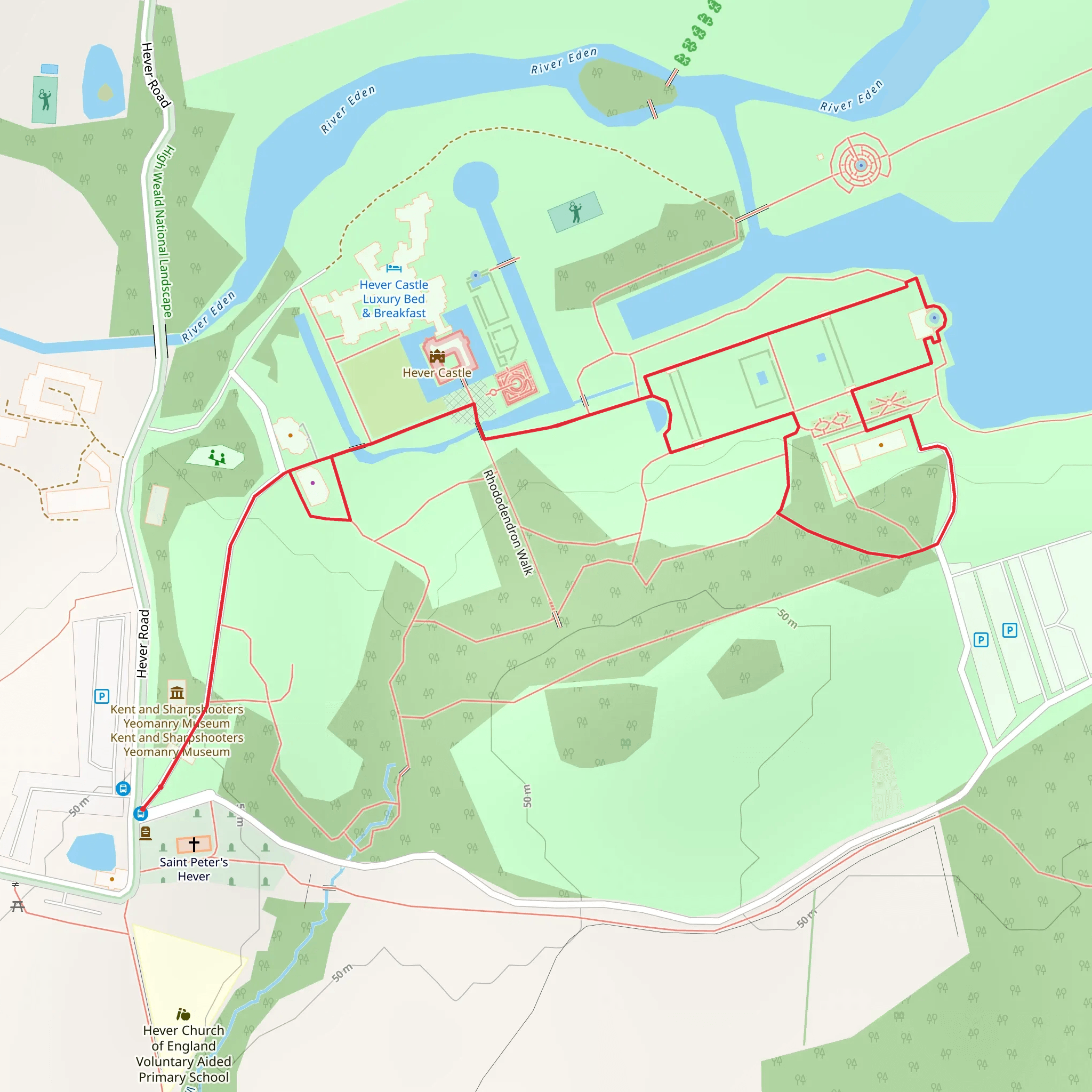 Hever Castle Wood mobile static map
