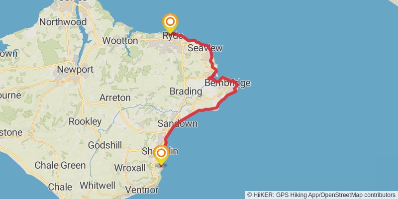 Isle of Wight Coastal Path stage 5 Map