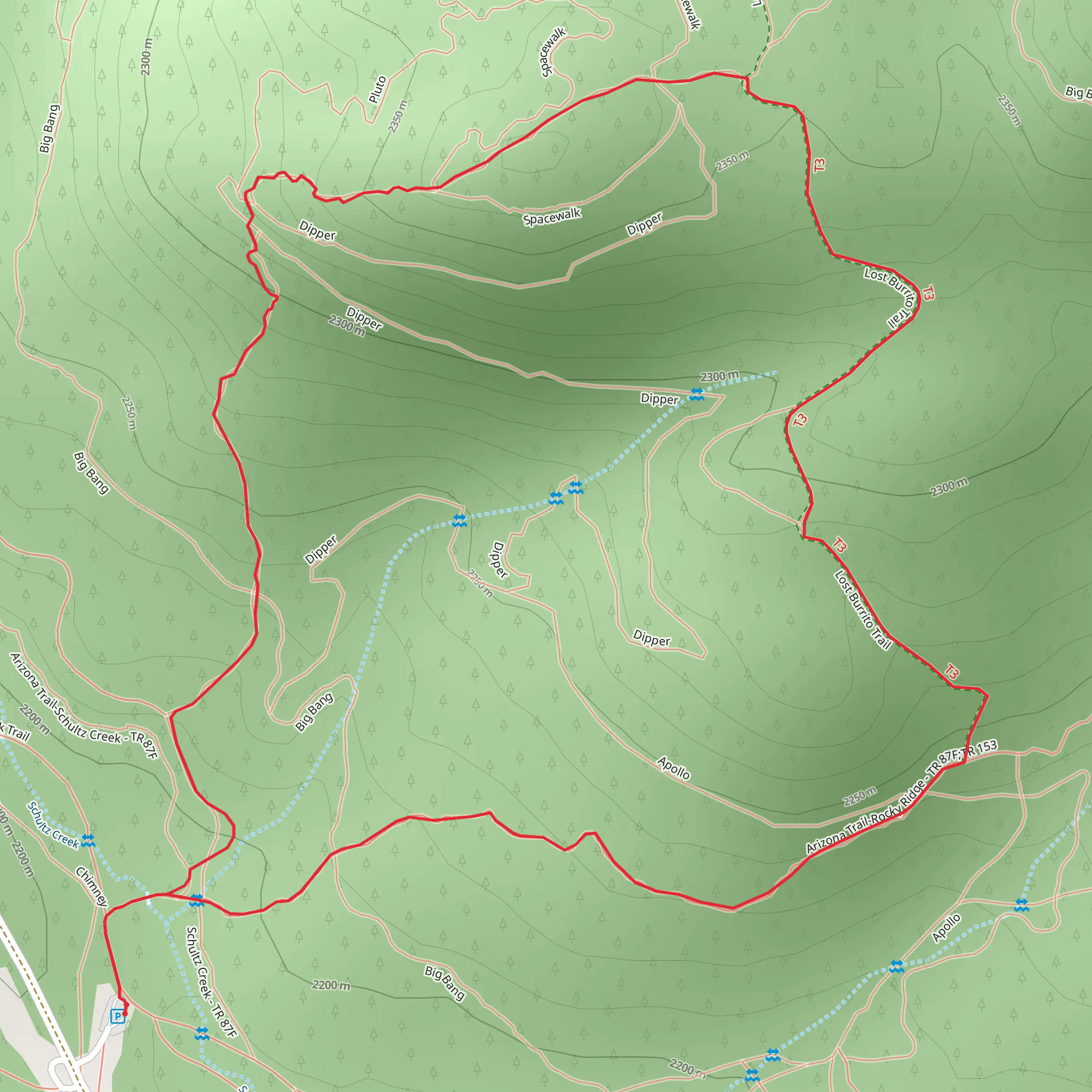 Arizona, Lost Burrito and 2nd Bench Loop Trail mobile static map