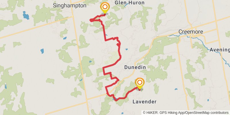 The Bruce Trail stage 21 Map