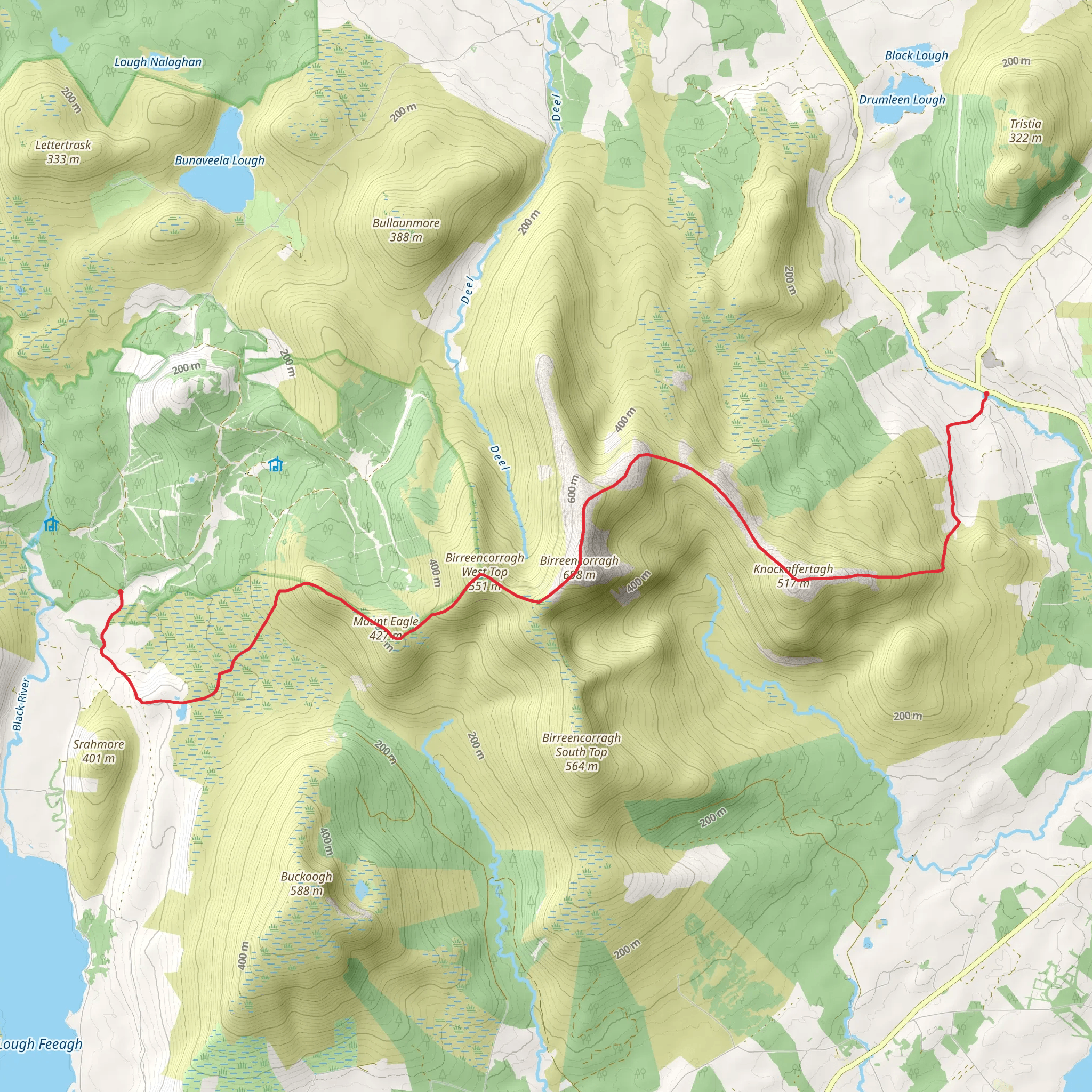 Knockaffertagh Mountain Walk mobile static map