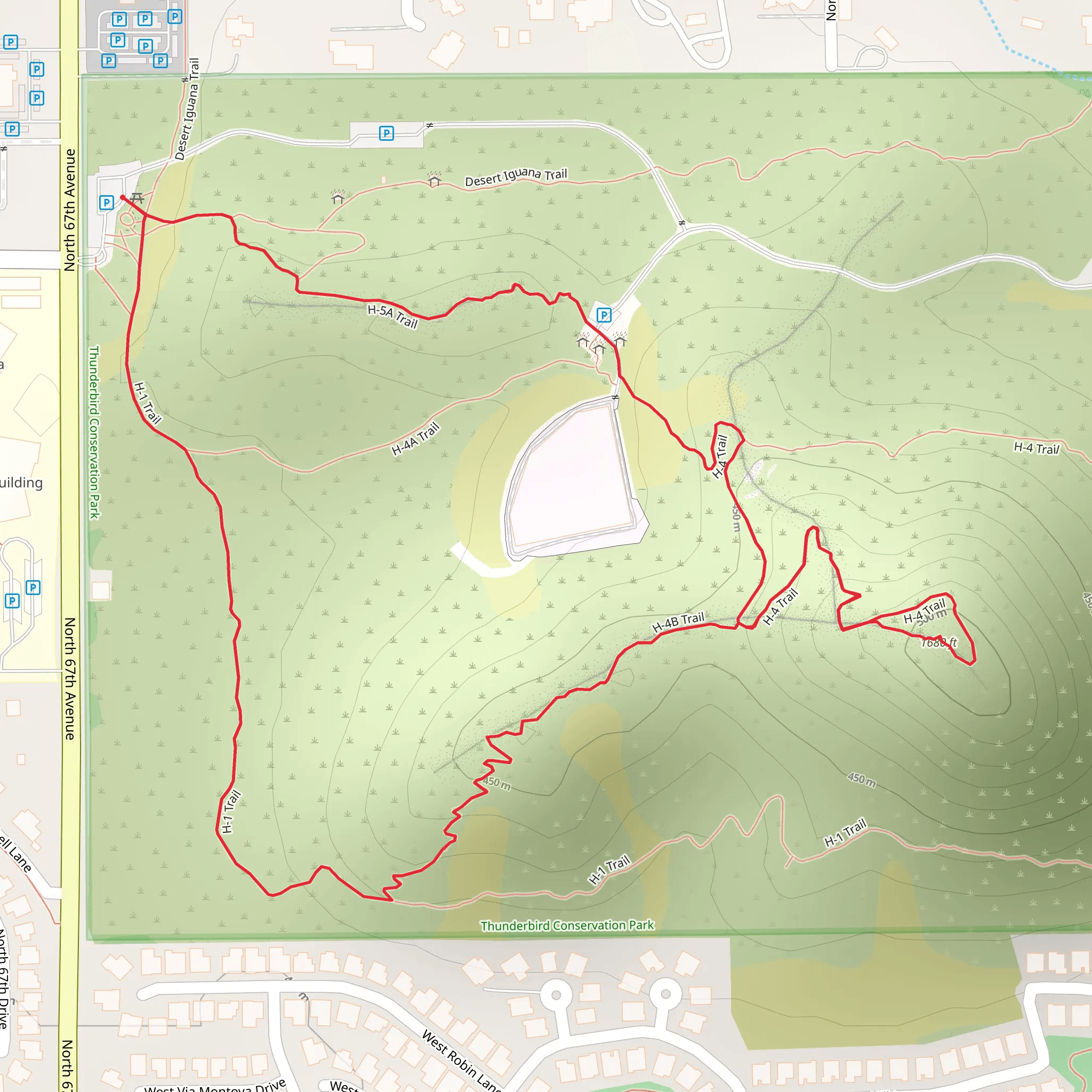 H-4B Loop Trail mobile static map