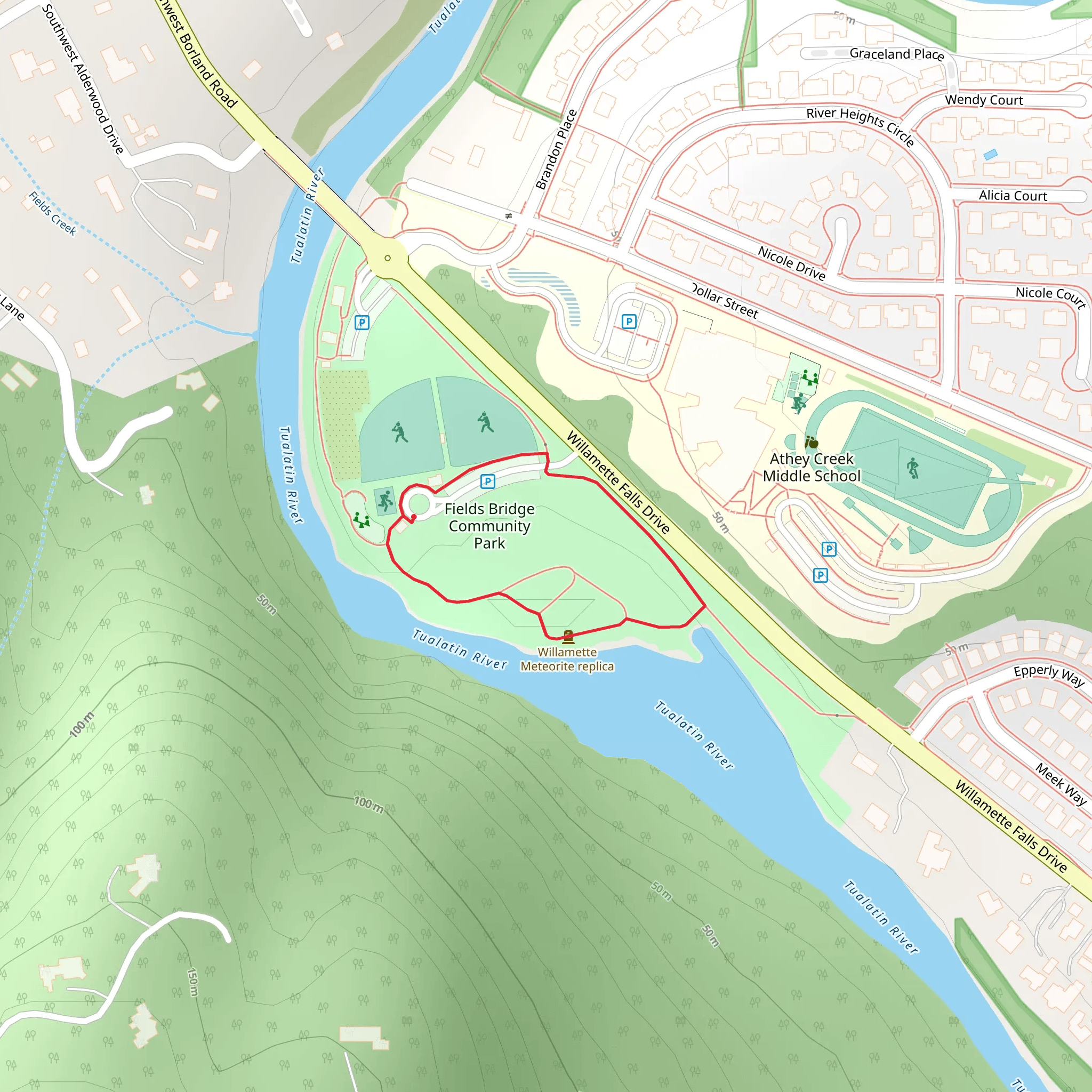 Fields Bridge Community Park Loop mobile static map