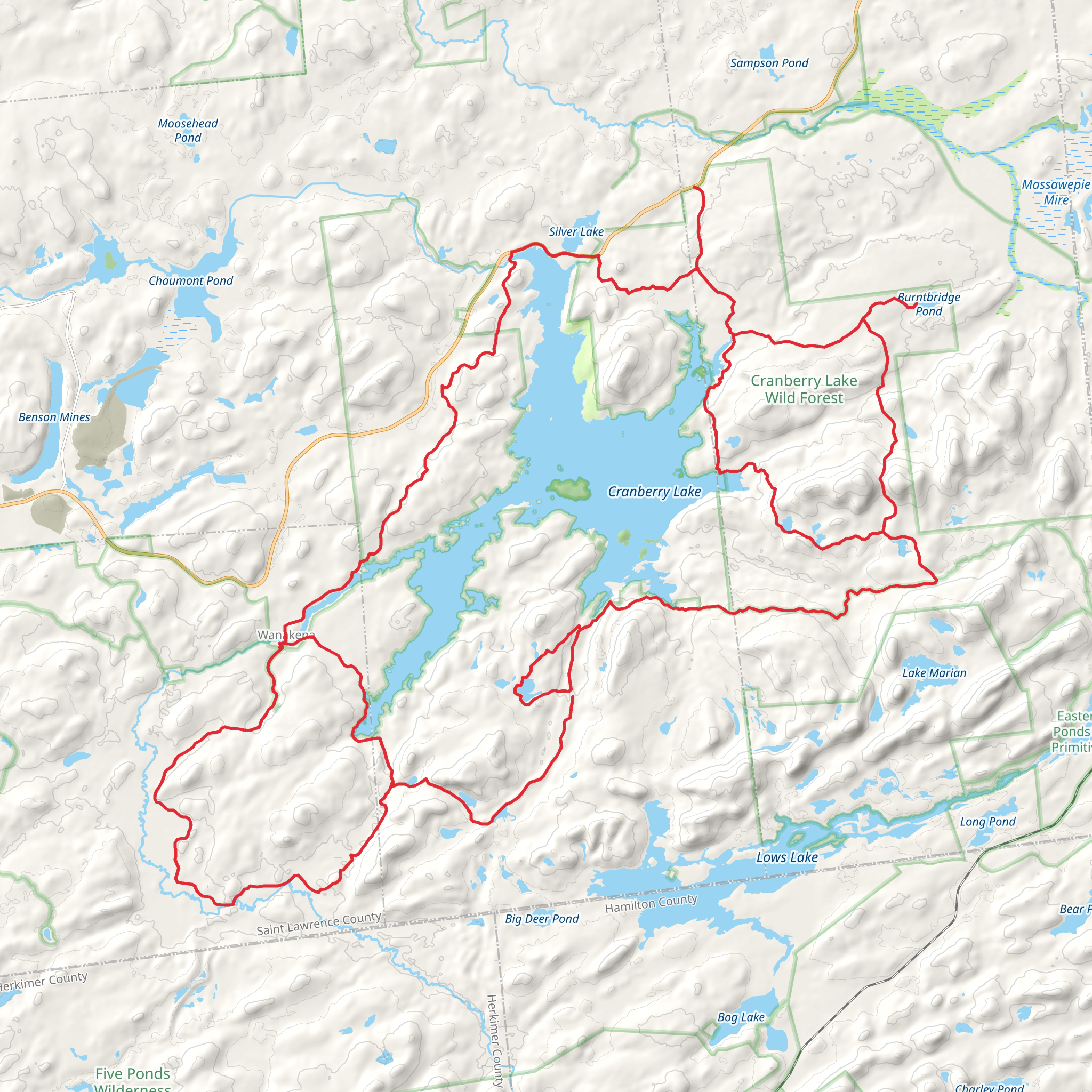 Cranberry Lake 50 mobile static map