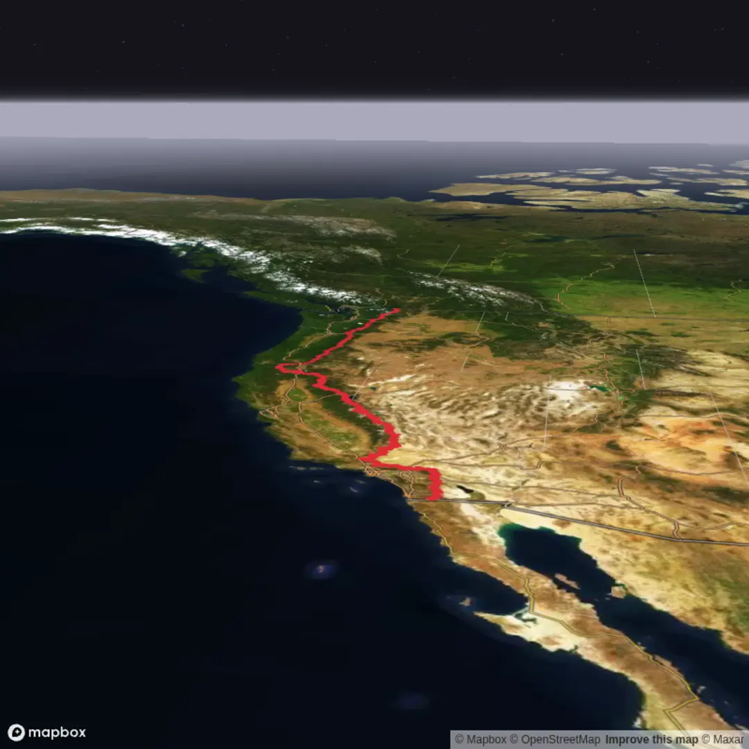 An image depicting the trail Pacific Crest Trail and its surrounding area.
