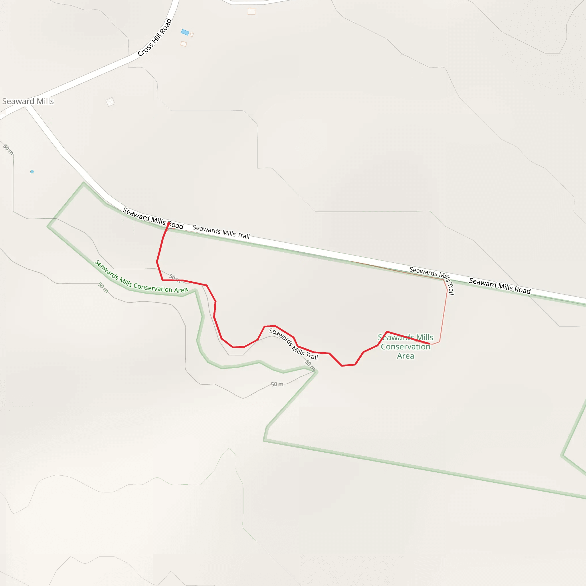 Seawards Mills Trail mobile static map