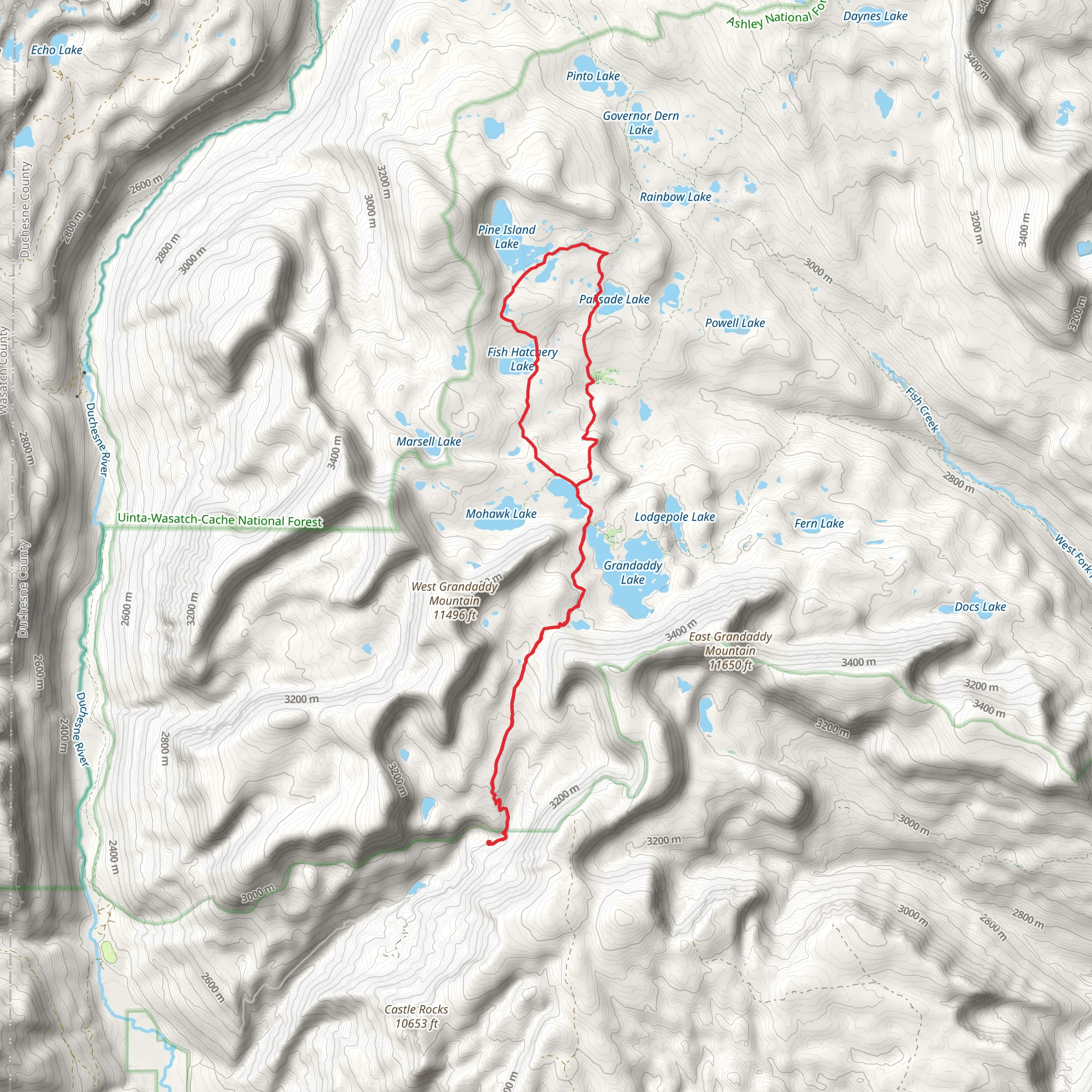 Hades Rock Sea Pass Trail and Pine Island Loop Trail mobile static map