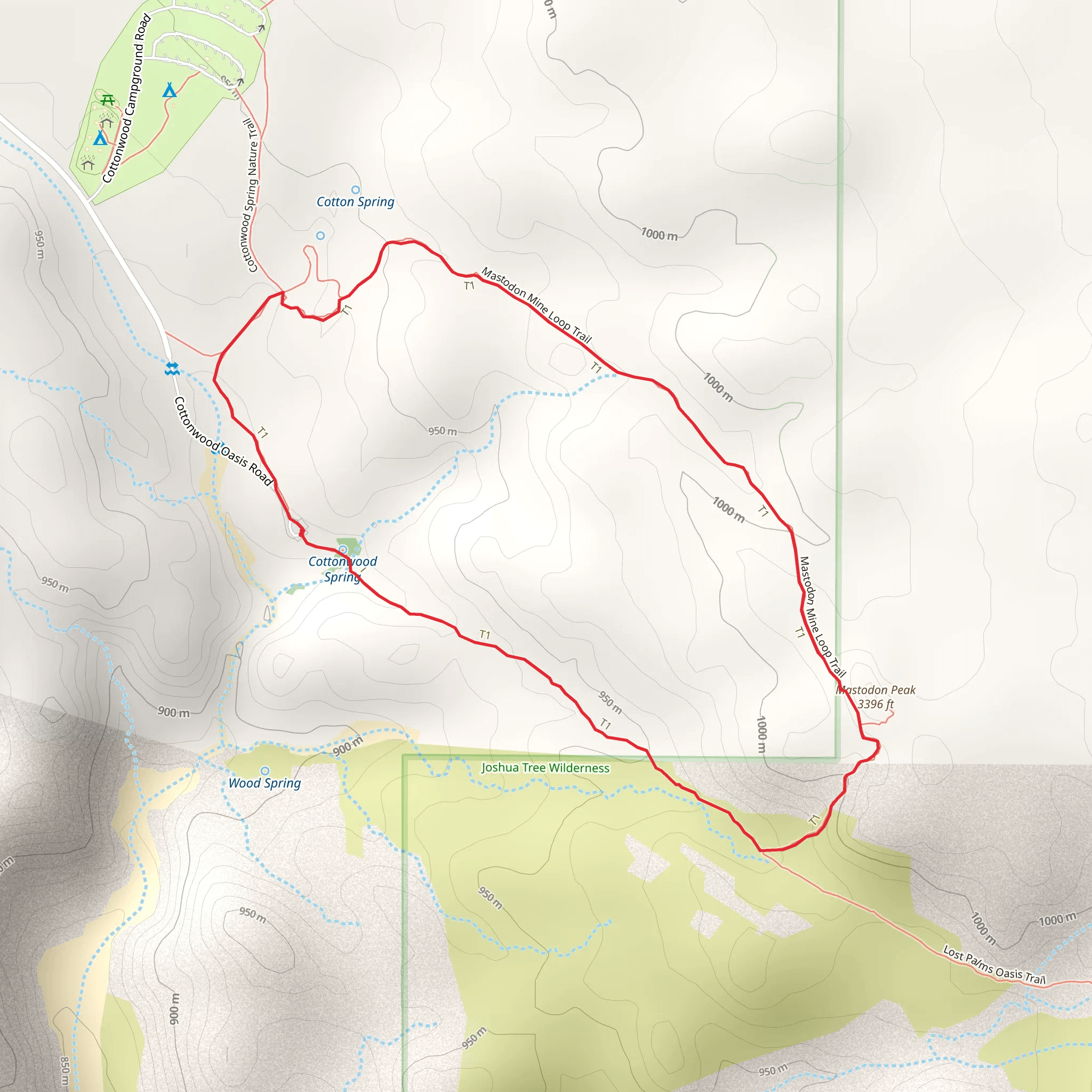 Mastodon Peak Trail mobile static map
