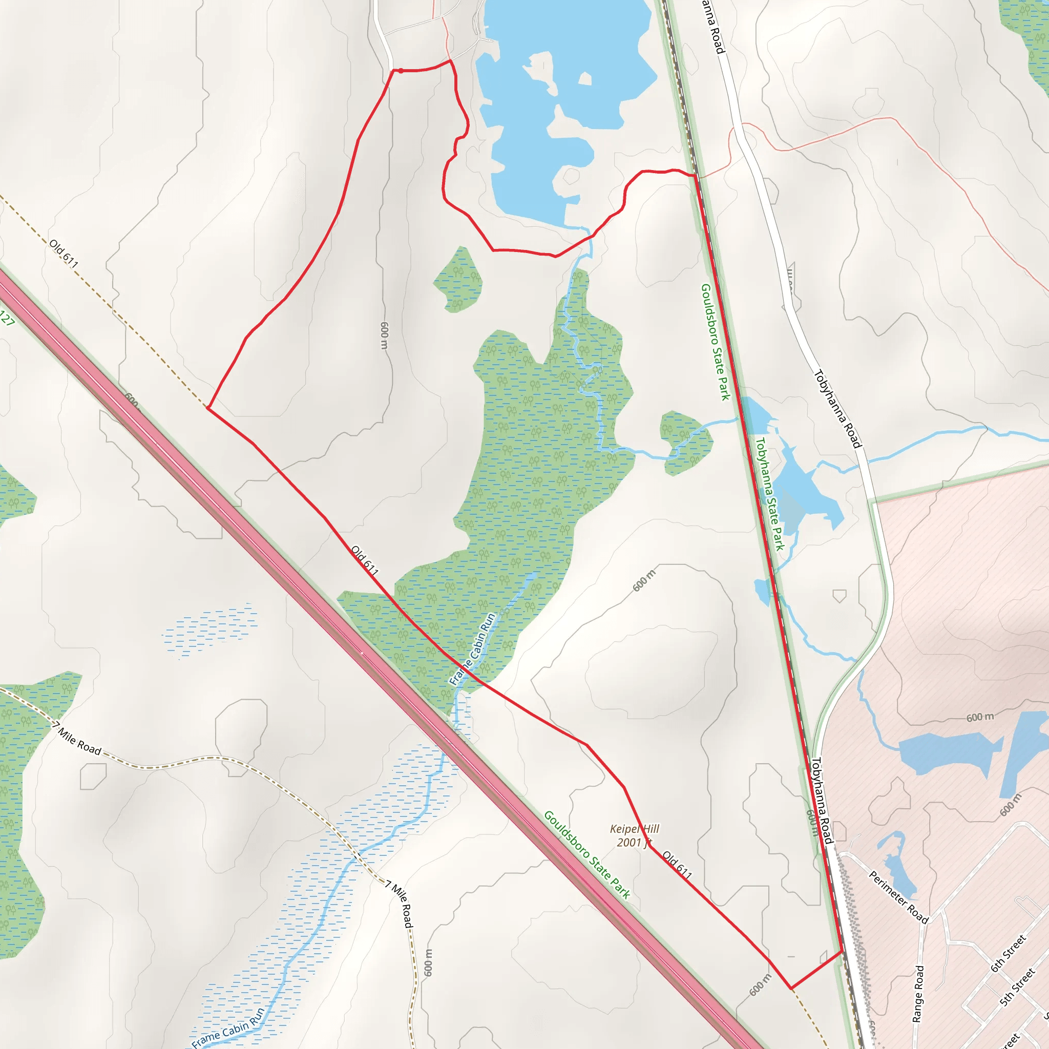 Keipel Hill and Gouldsboro Lake mobile static map