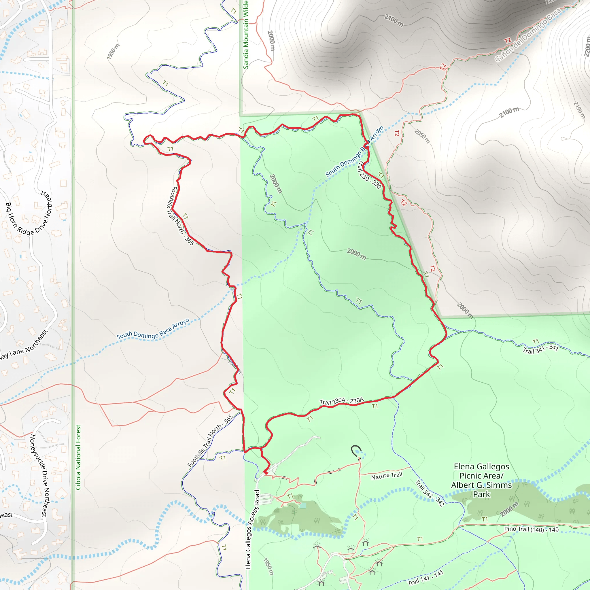 Trail 230 and foothills Loop Trail mobile static map