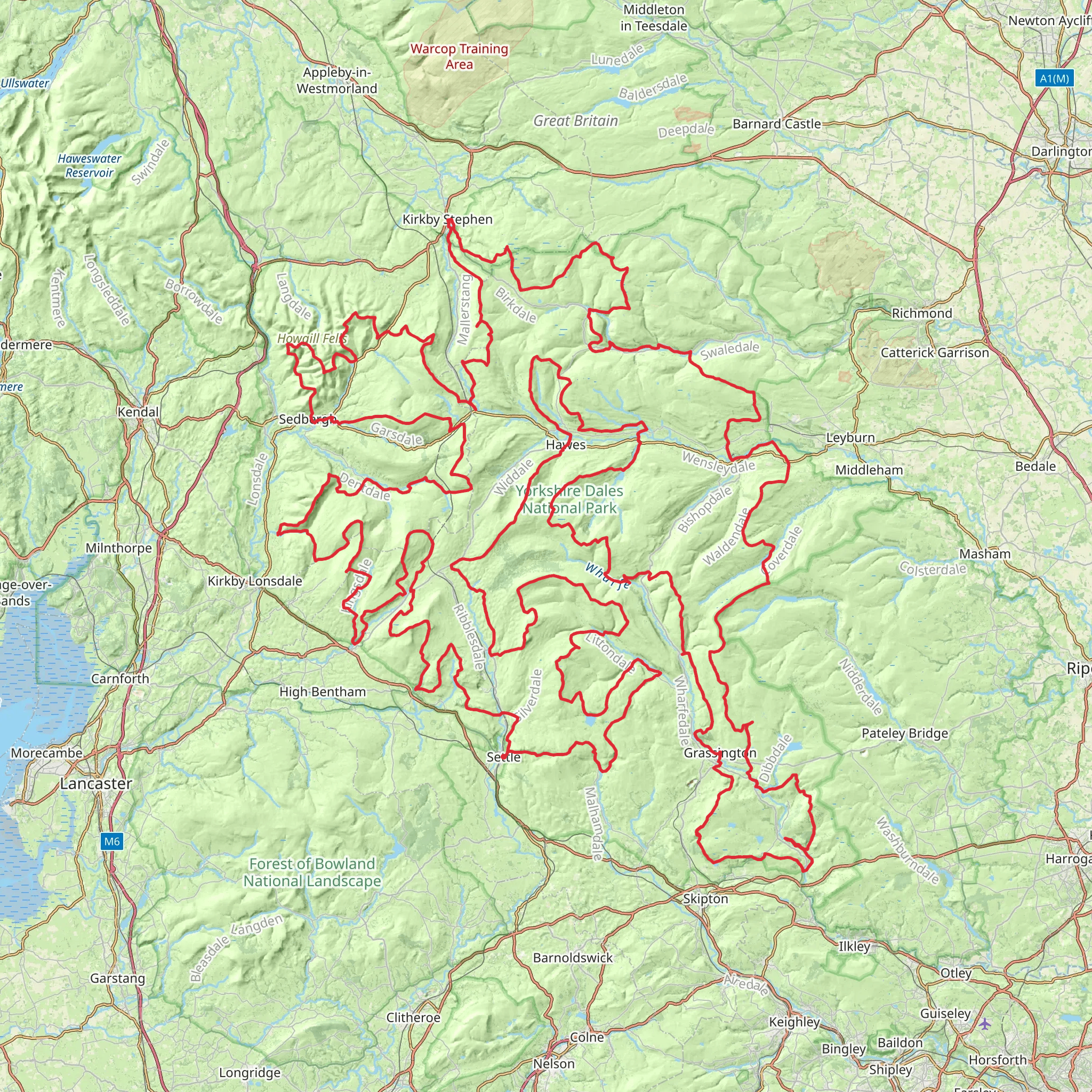 Yorkshire dales Horseshoe Tour mobile static map