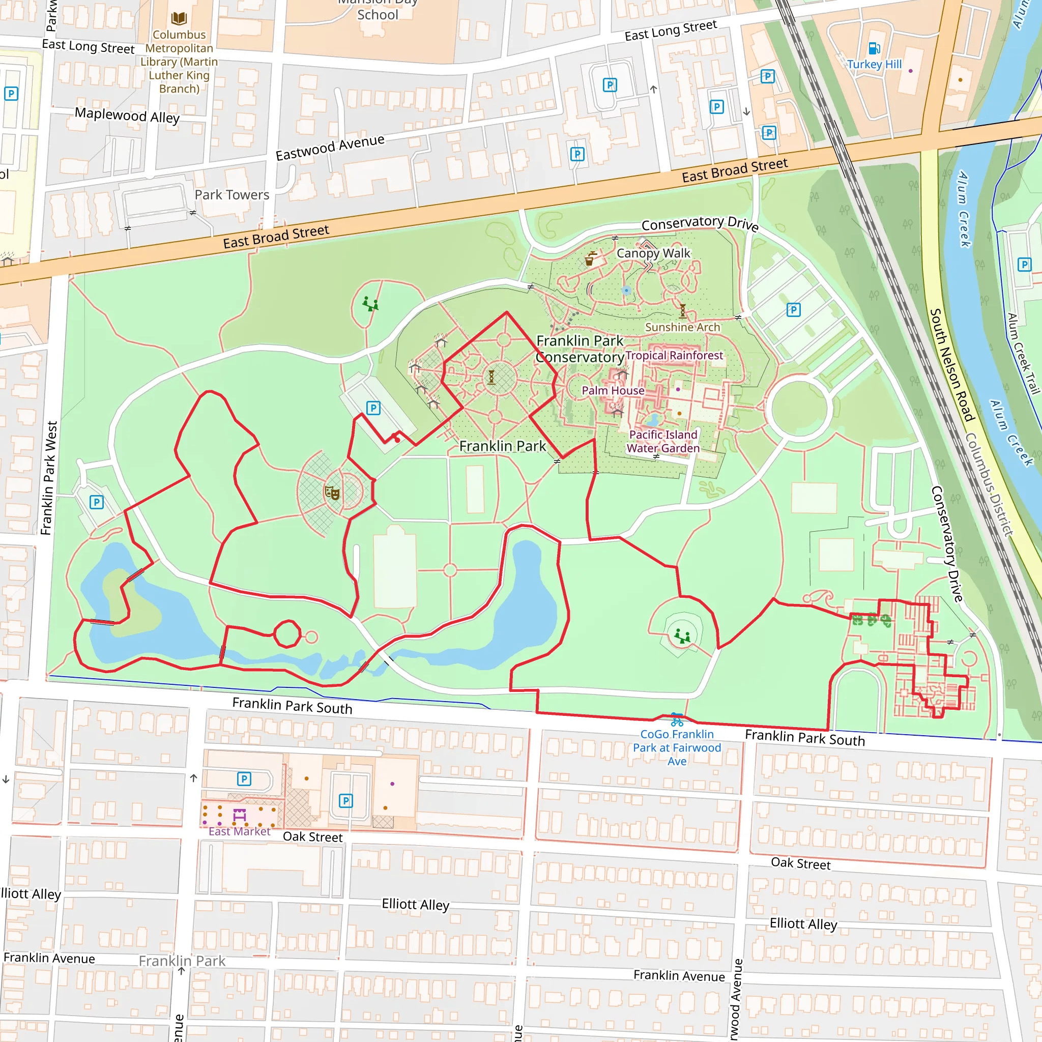 Franklin Park Loop mobile static map