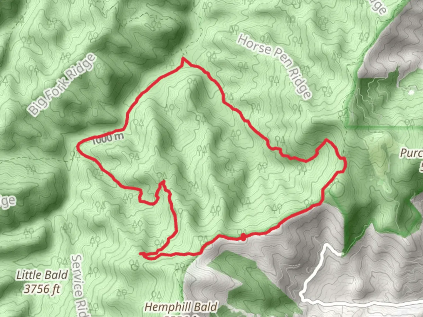 An image depicting the trail Cataloochee Divide, Double Gap and Caldwell Fork Loop Trail and its surrounding area.
