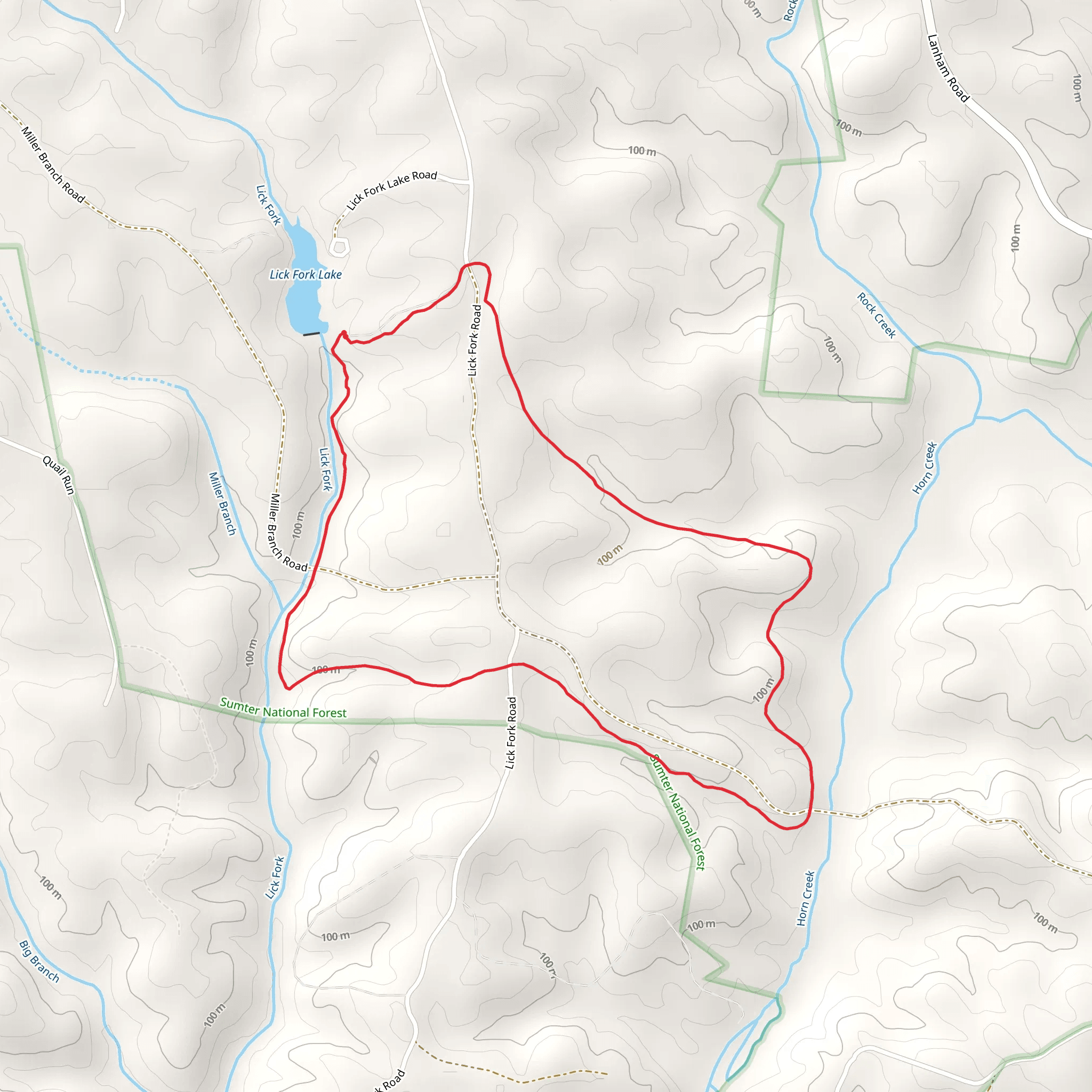 Horn Creek Trail mobile static map