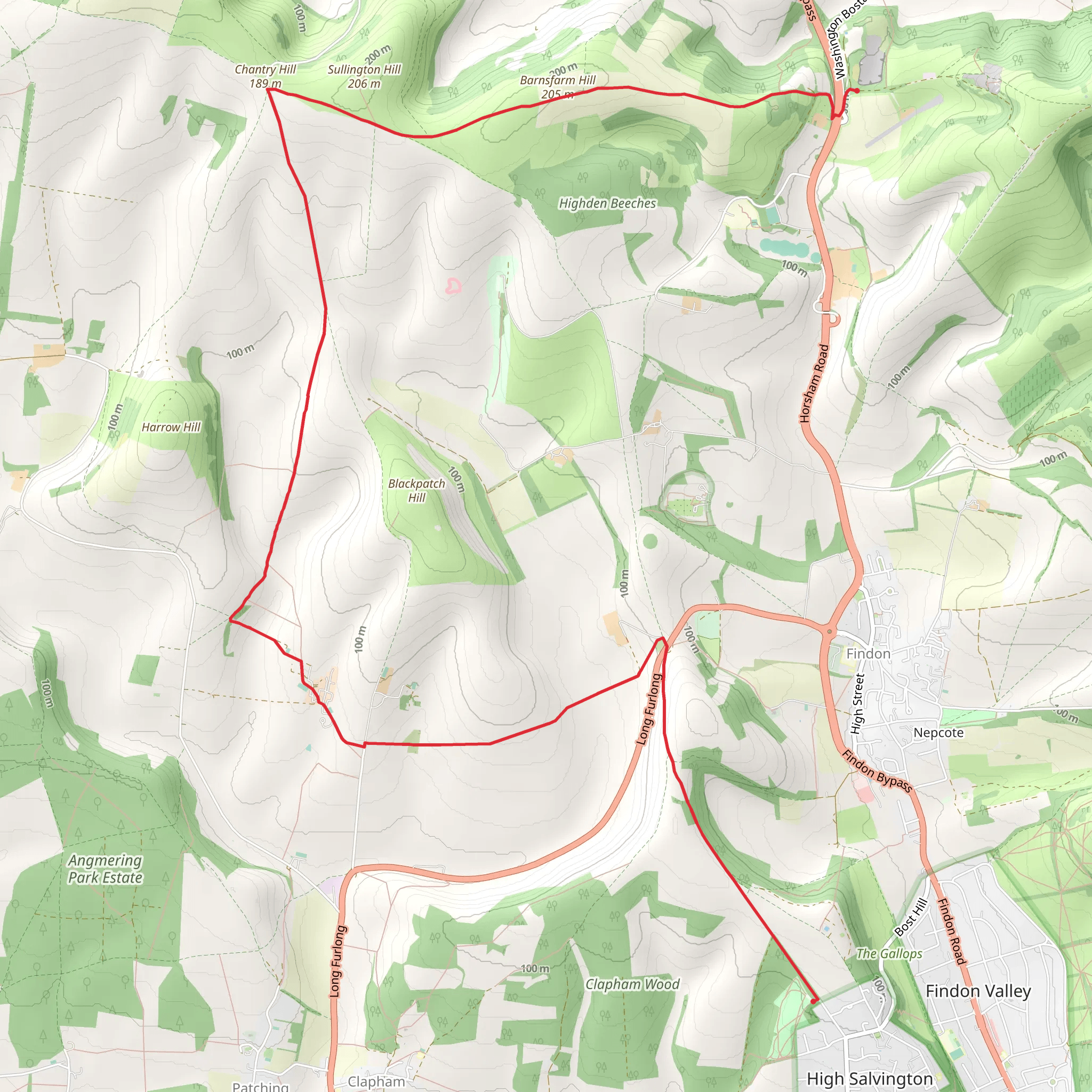 Honeysuckle lane - Washington SDW Car Park mobile static map