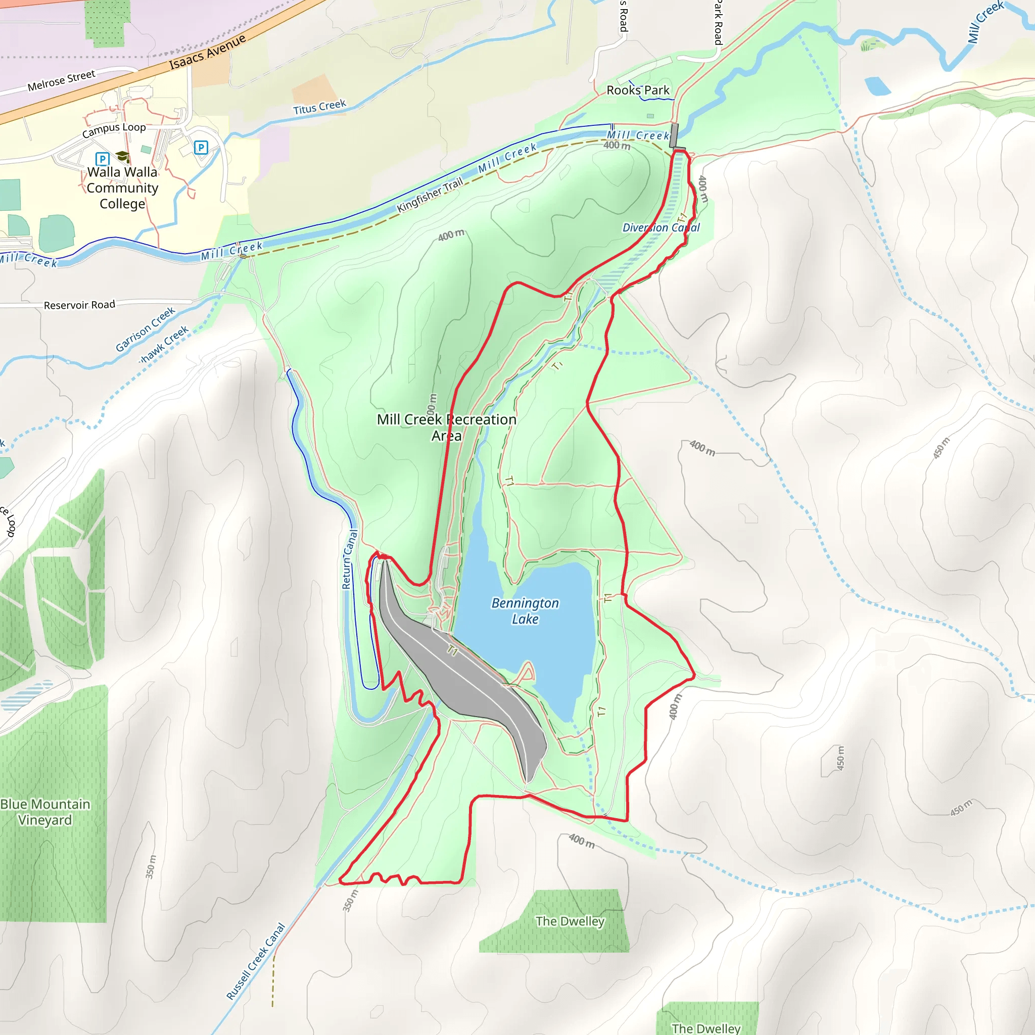 Bennington Lake and Whitetail Loop Trail mobile static map