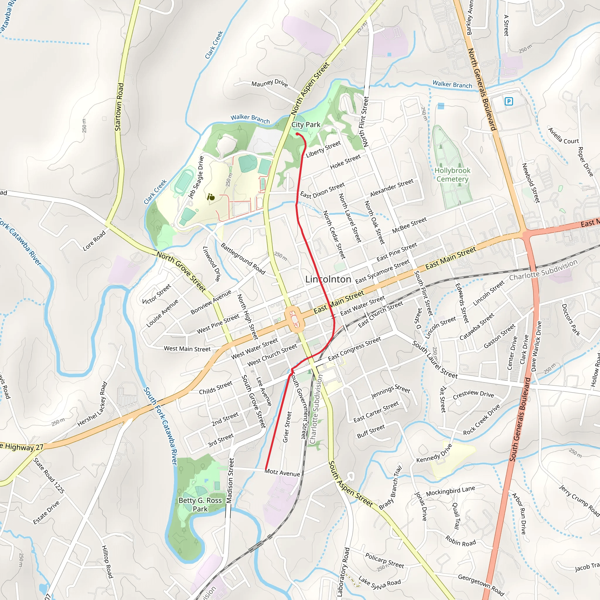 Marcia H Cloninger Rail Trail mobile static map