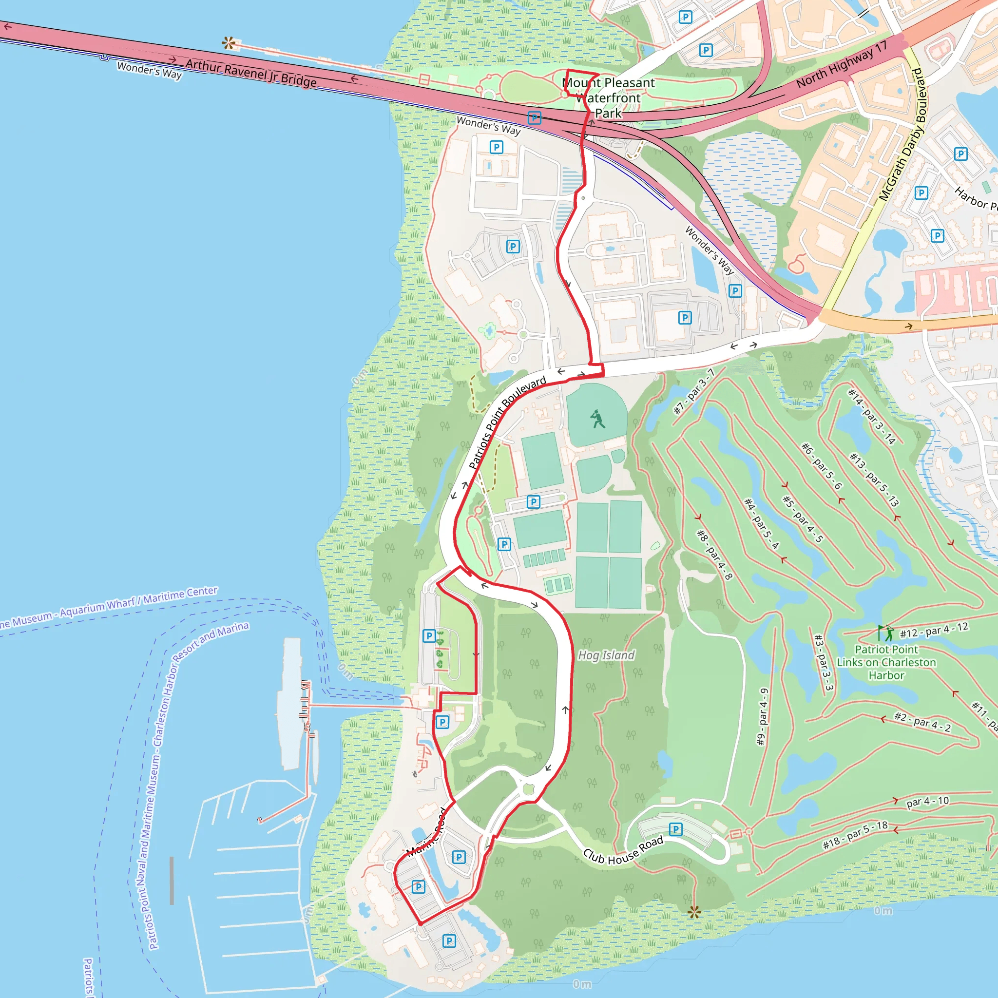 Mount Pleasant Waterfront Park Loop mobile static map