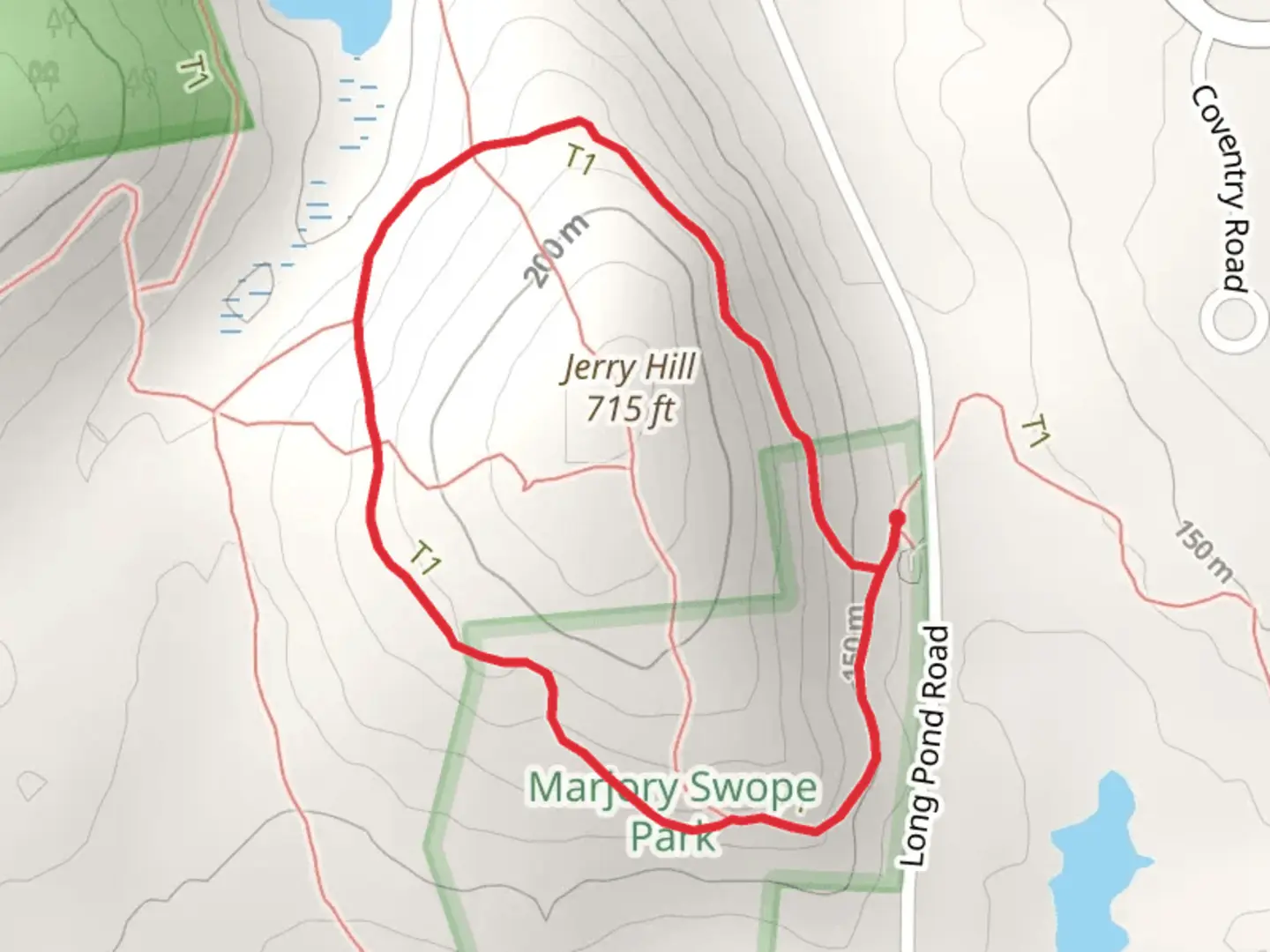 An image depicting the trail Jerry Hill Loop and its surrounding area.