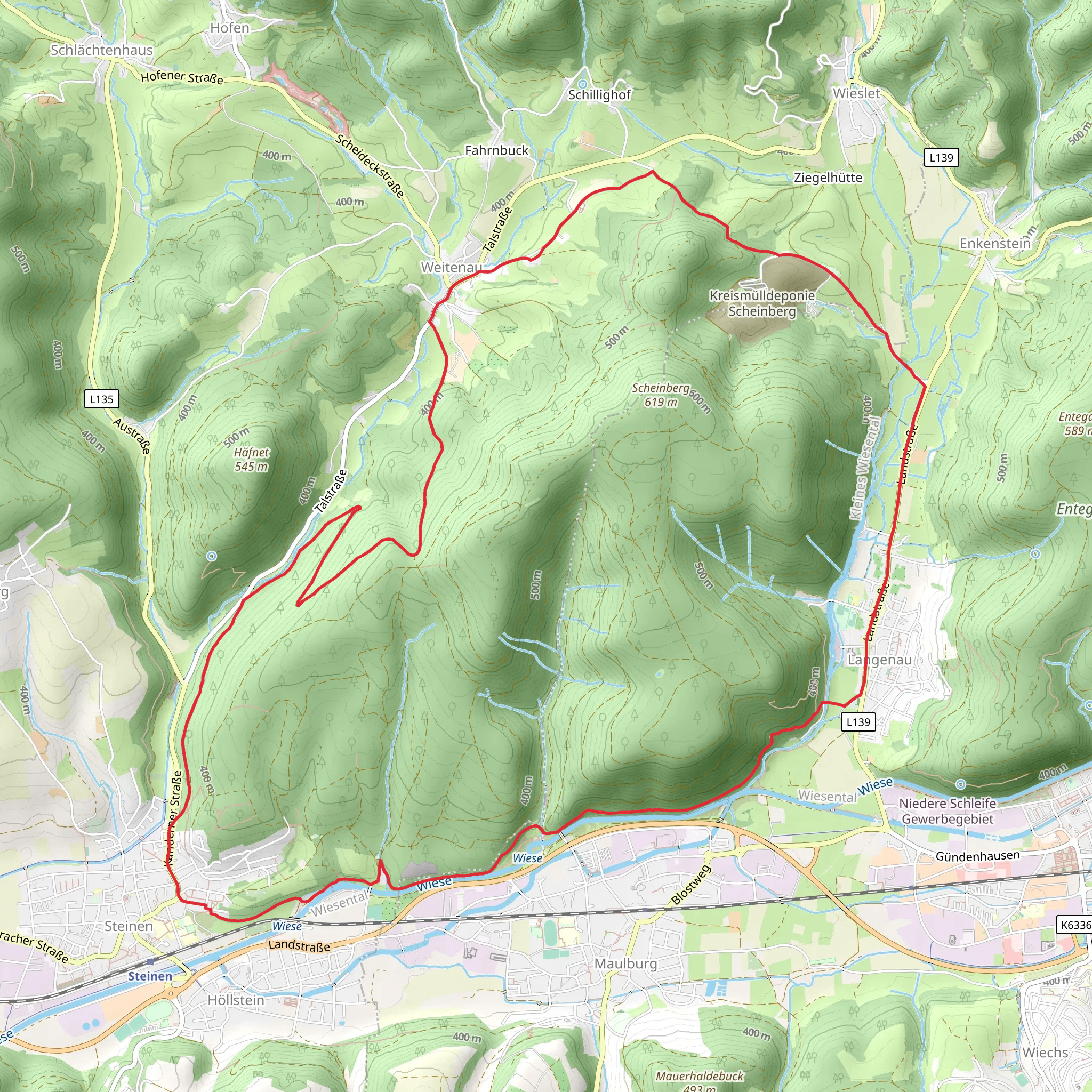 Langenau Loop via Karl Strube Weg mobile static map