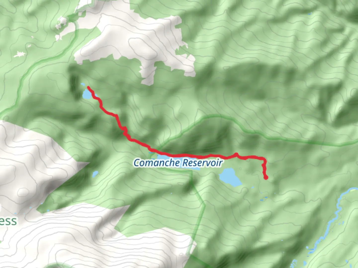 An image depicting the trail Timberline Lake and Browns Lake via Beaver Creek Trail and its surrounding area.