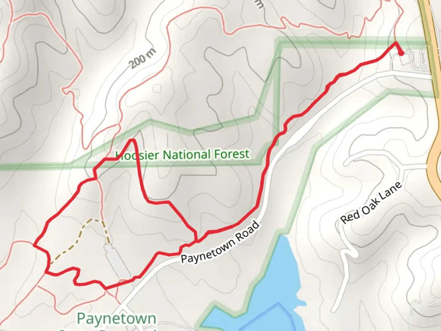 An image depicting the trail Whitetail Trail and Blue Bird Loop Trail and its surrounding area.