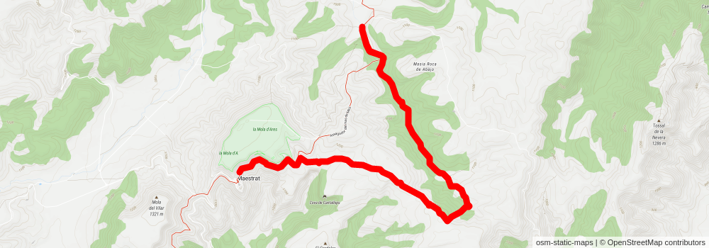 Cami del Roure de les Berrugues PR CV 387 stage 2 Map