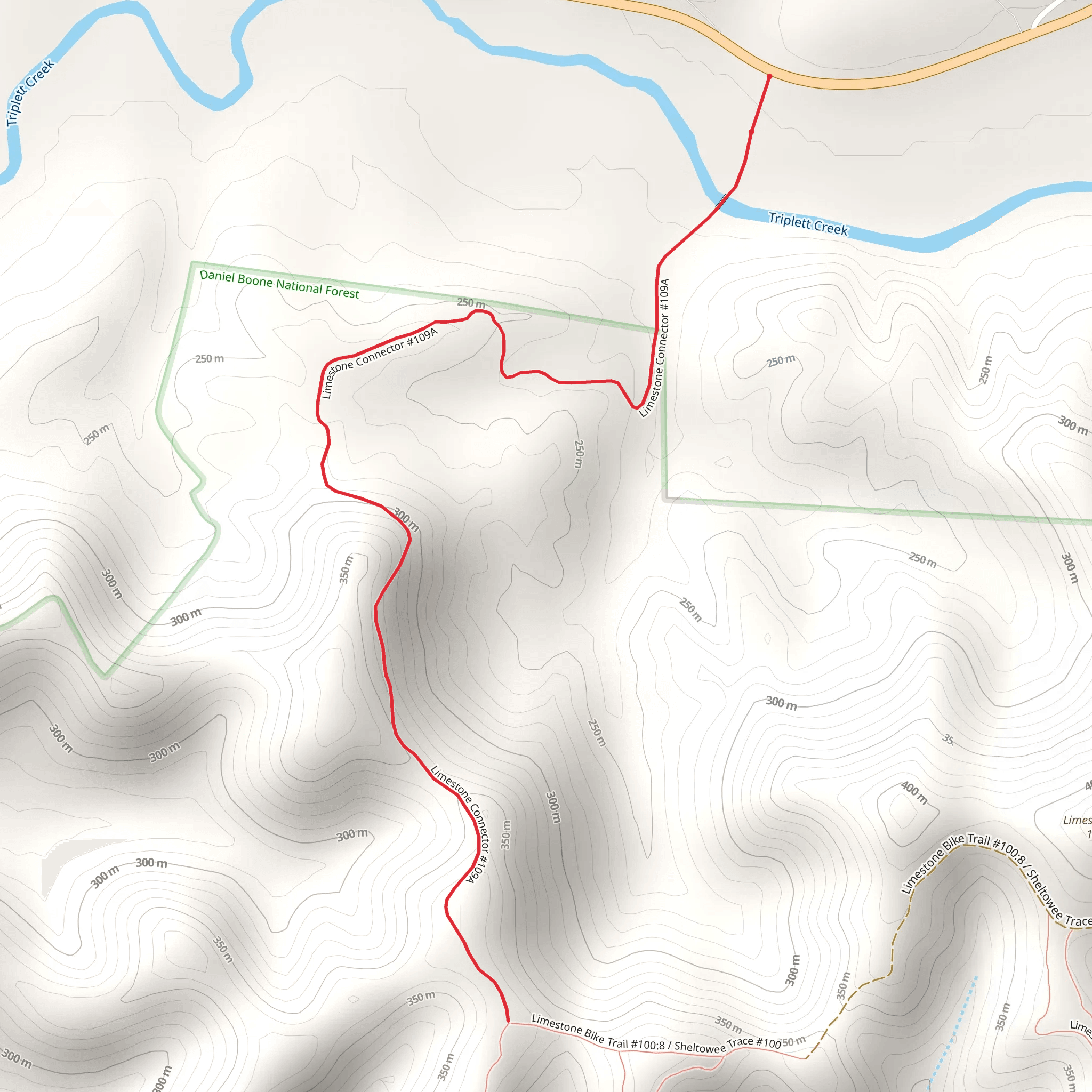 Triplett Creek to Limestone Connector mobile static map