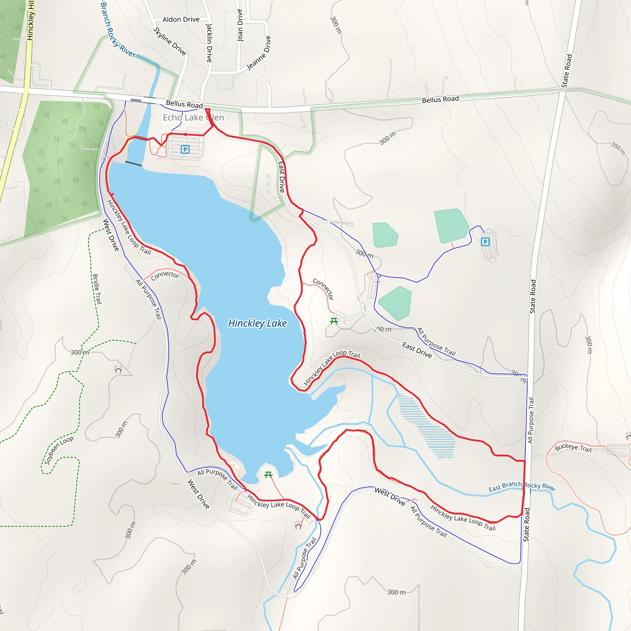 Hinckley Lake Loop mobile static map