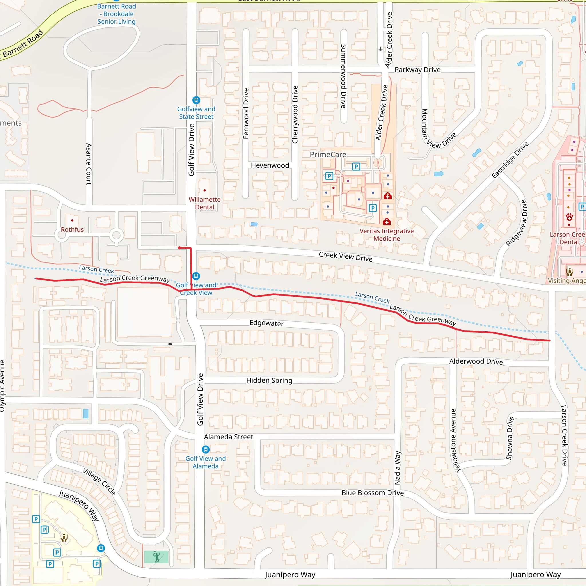 Larson Creek mobile static map