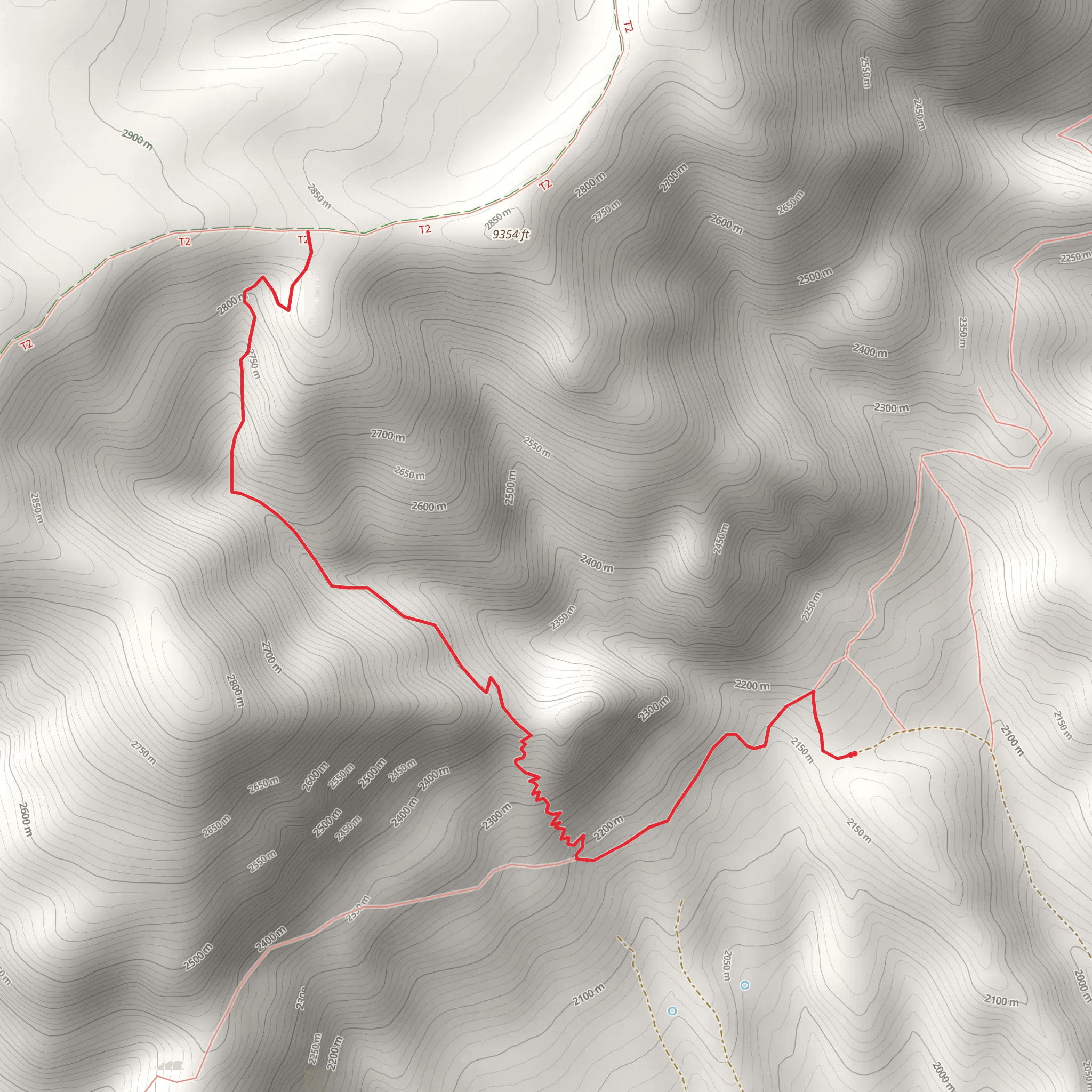 North Line Creek Trail via Face of the Mountain Trail mobile static map