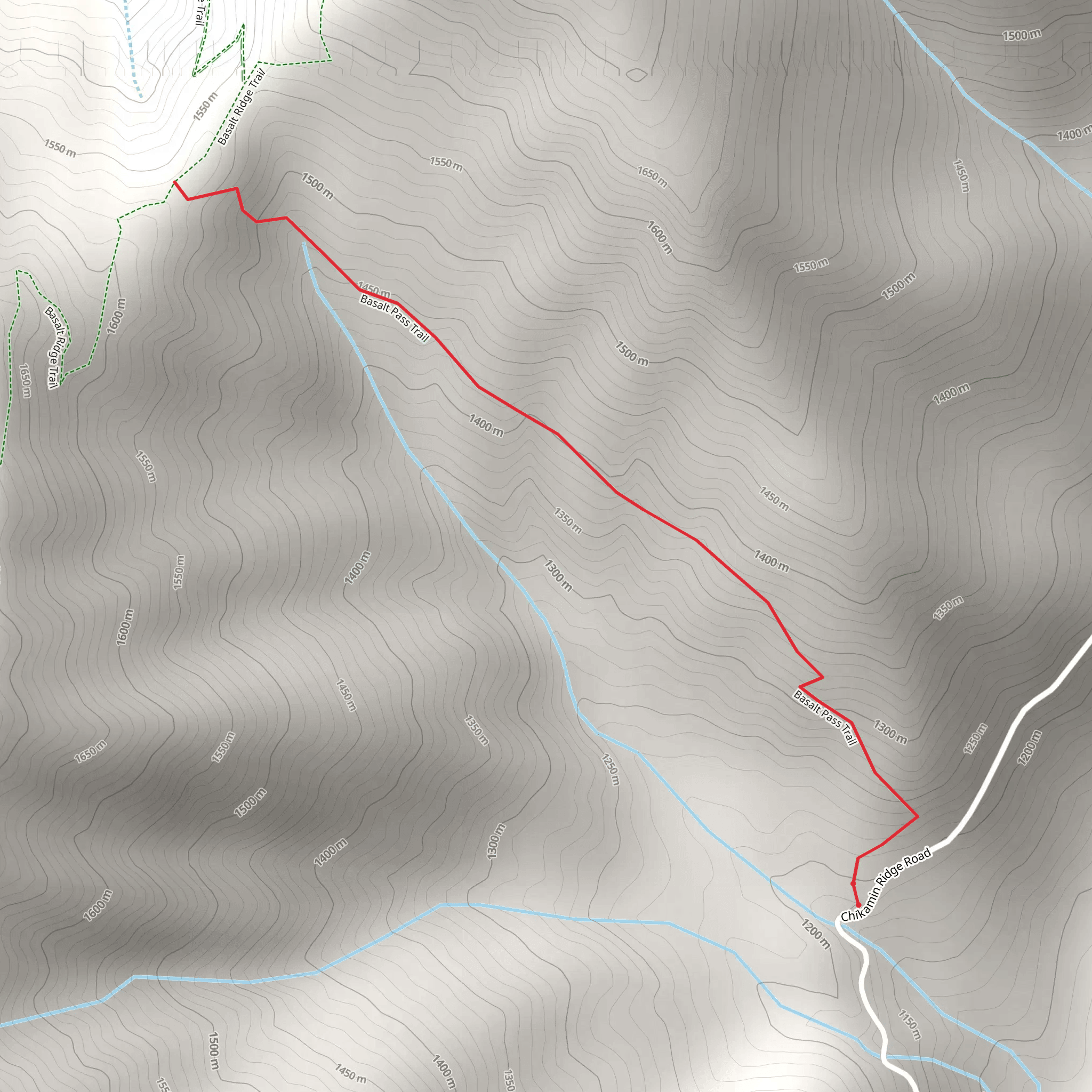 Basalt Pass Trail mobile static map
