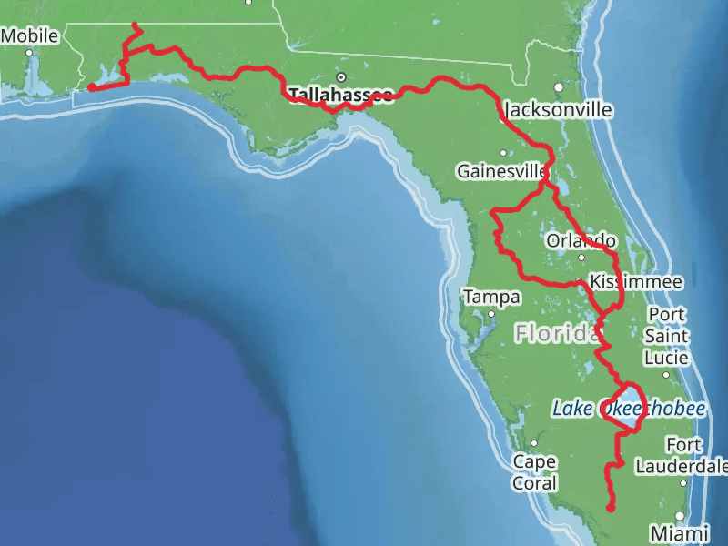 Florida National Scenic Trail mobile static map