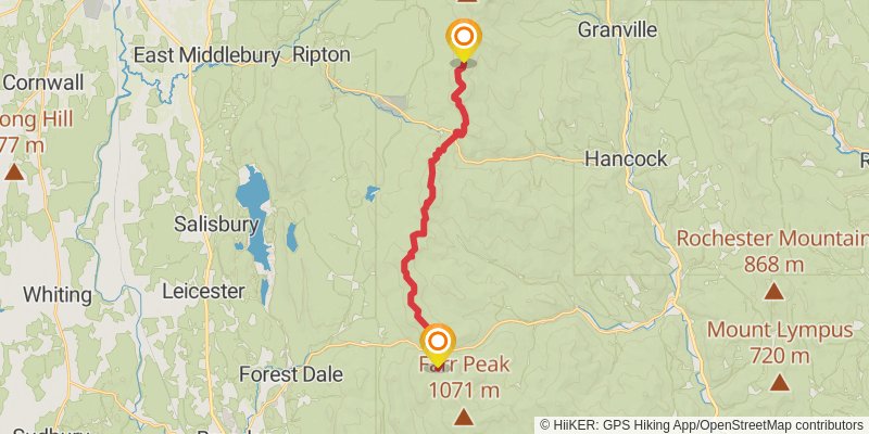 Vermont Long Trail stage 13 Map