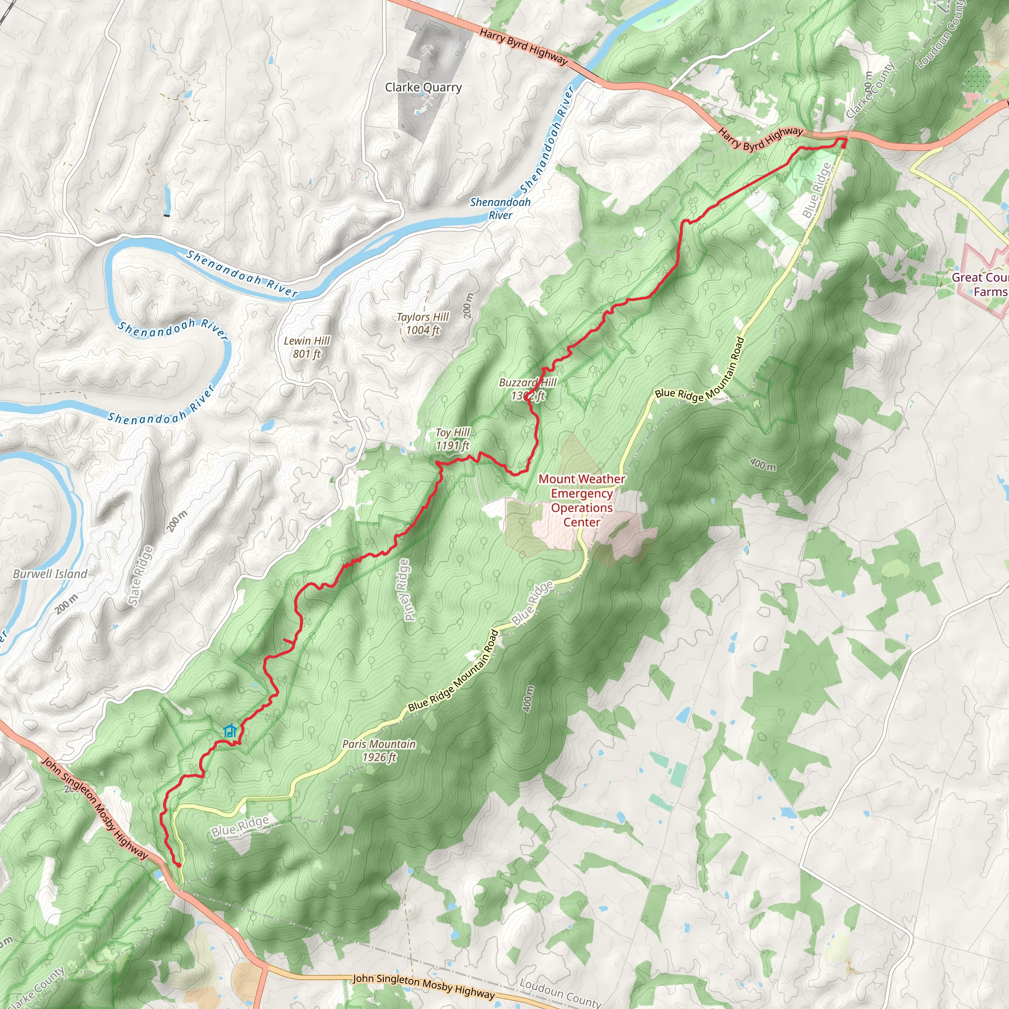 Appalachian Trail from Ashby Gap mobile static map