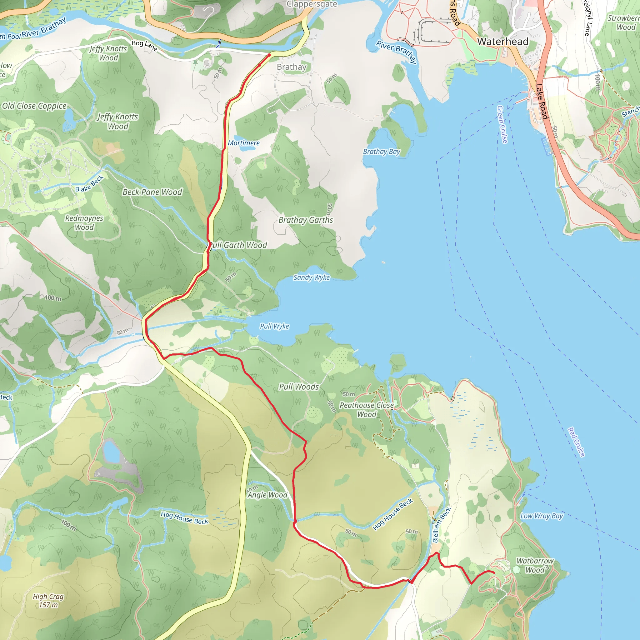 Wray Castle Walk from Clappersgate mobile static map