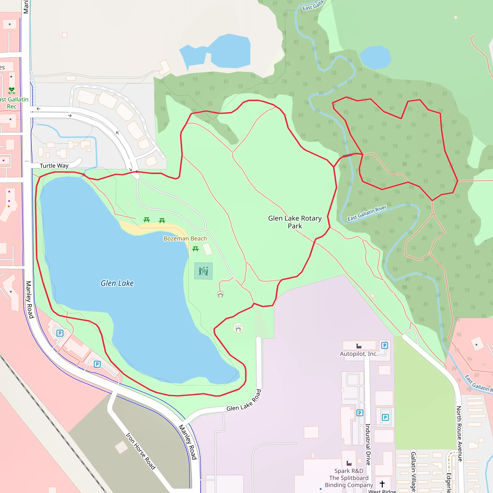 Glen Lake Rotary Park Loop mobile static map