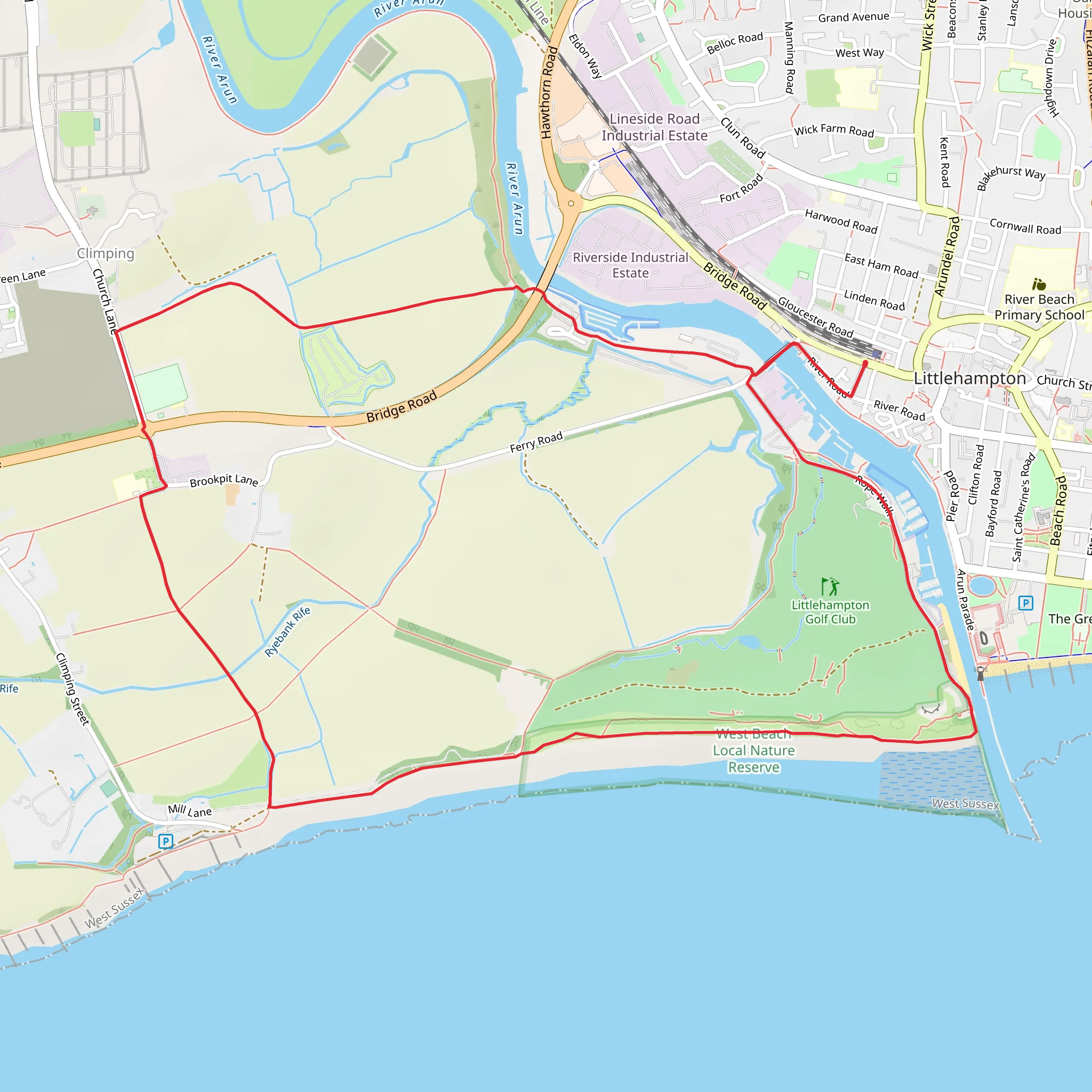 Climping Loop mobile static map