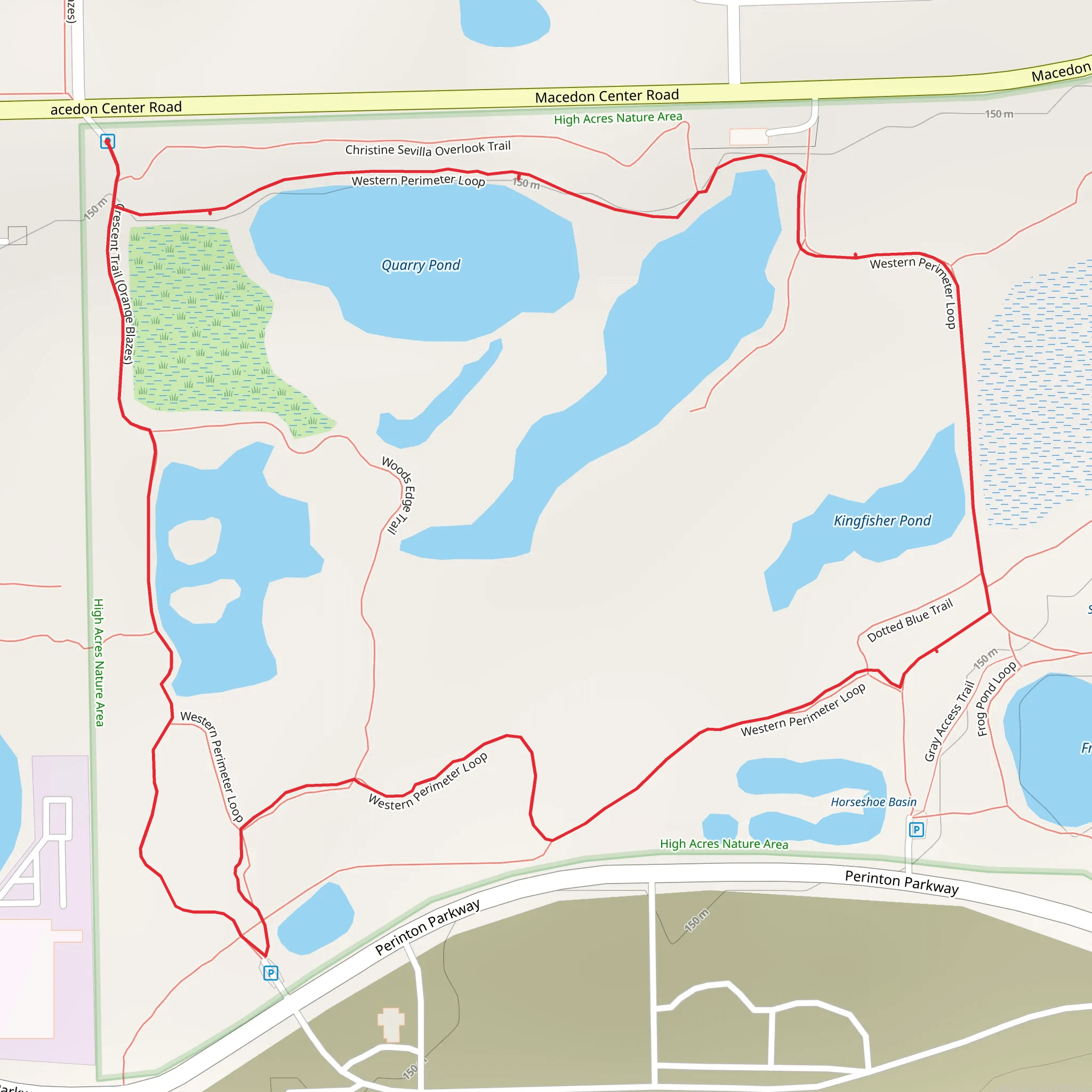 Kingfisher Pond and Crescent Loop Trail mobile static map