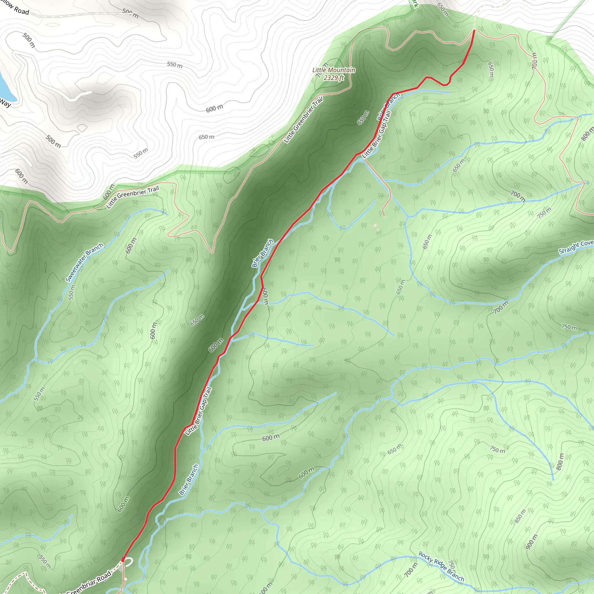 Little Brier Gap Trail mobile static map