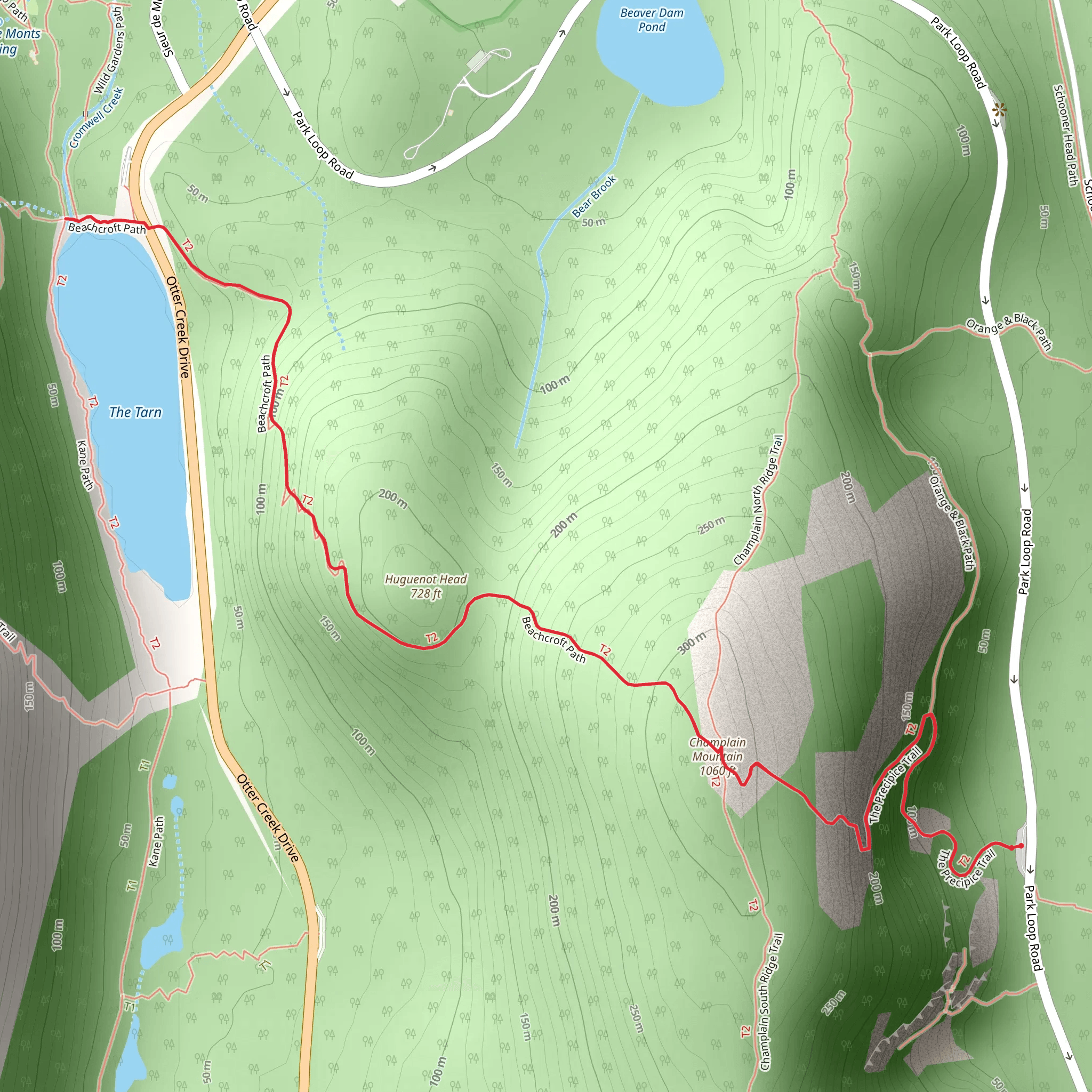Beachcroft Path via Precipice Trail mobile static map