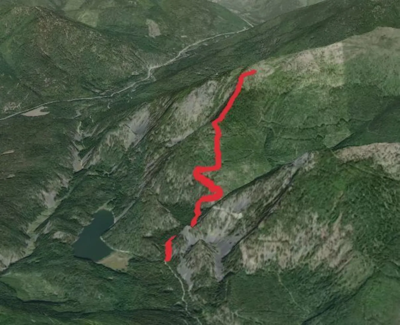 An image depicting the trail Feeder Creek Trail and its surrounding area.