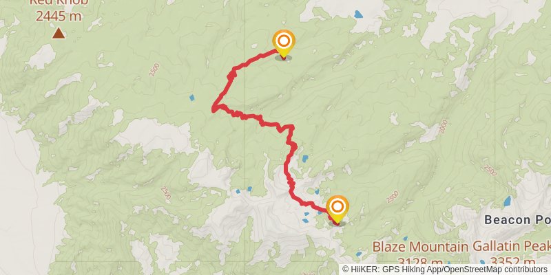 Cherry Creek and High Lakes Loop Trail stage 2 Map