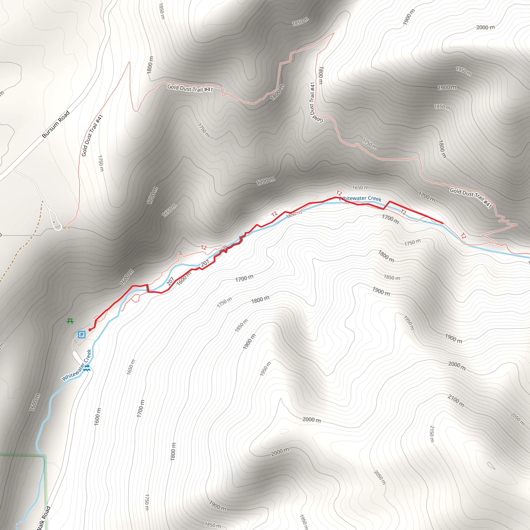 Whitewater Creek via Catwalk National Recreation Trail mobile static map