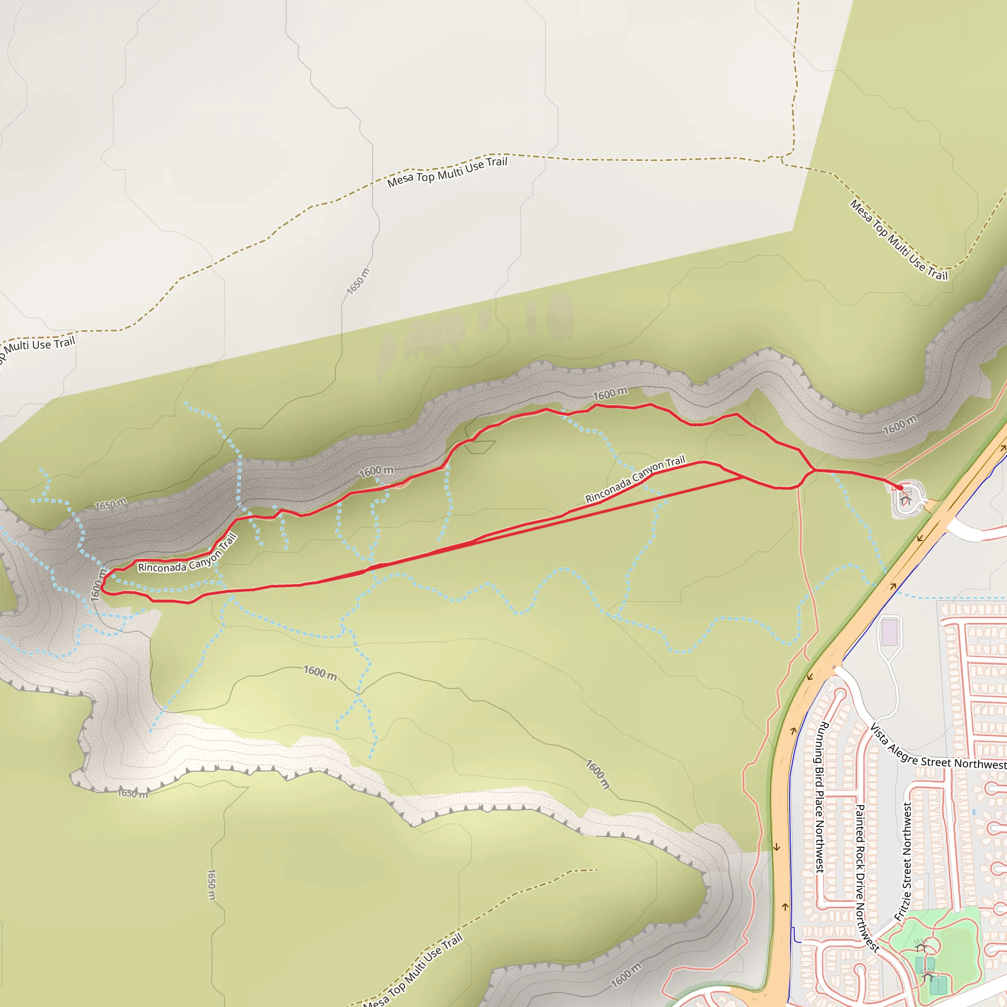 Rinconada Canyon Loop Trail mobile static map