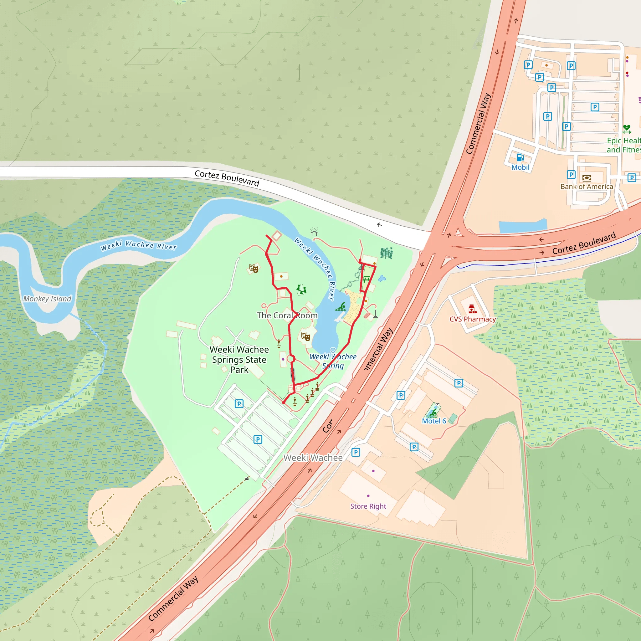 Weeki Wachee River mobile static map
