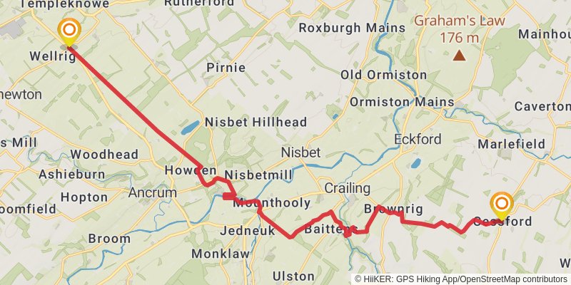 St Cuthbert's Way stage 2 Map