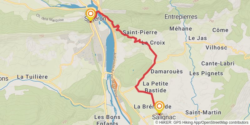 Route Napoléon stage 10 Map