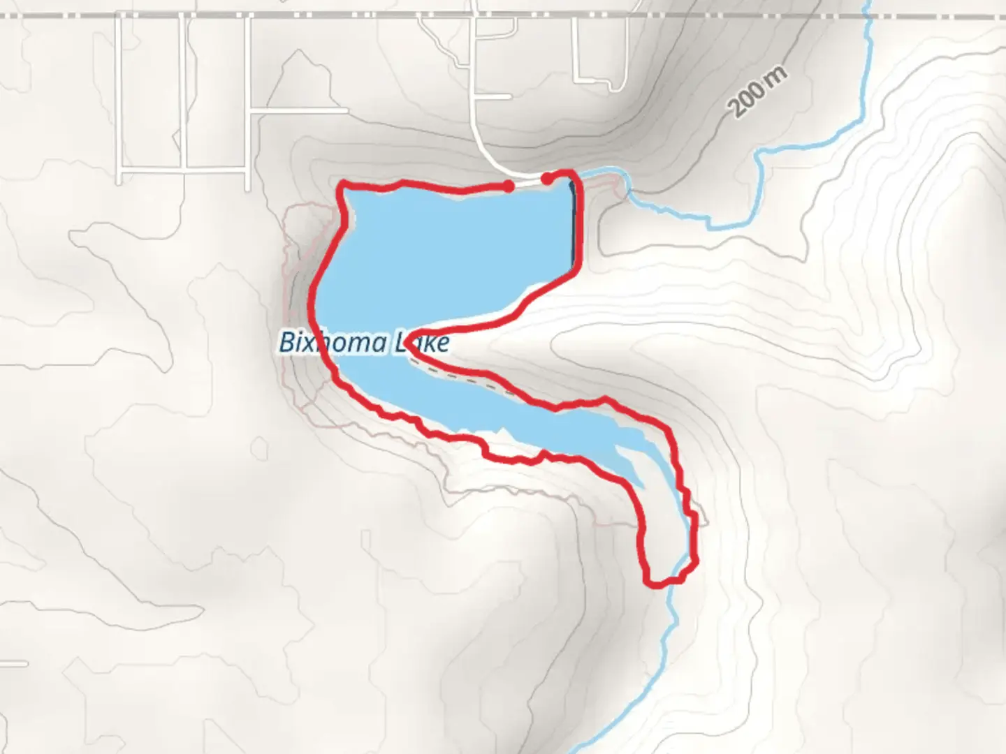 An image depicting the trail Bixoma Lake Loop and its surrounding area.