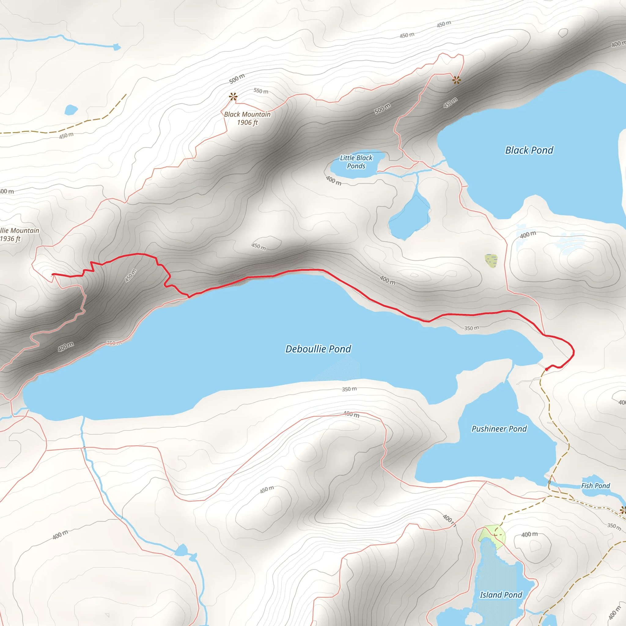 Deboullie Pond and Mountain mobile static map